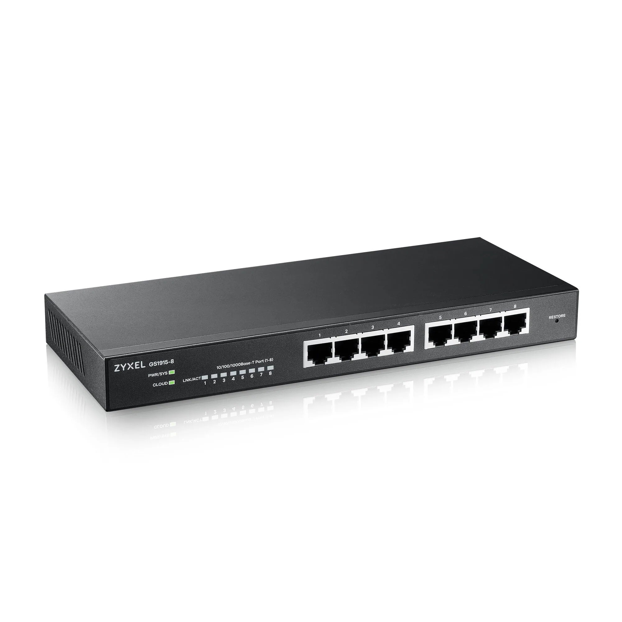 Zyxel GS1915-8 Managed L2 Gigabit Ethernet (10/100/1000) Schwarz – Bild 2