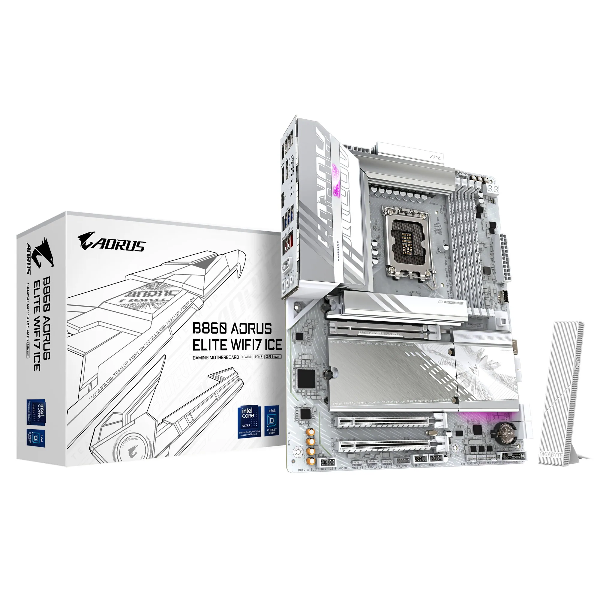 GIGABYTE B860 AORUS ELITE WIFI7 ICE Mainboard – Bild 1