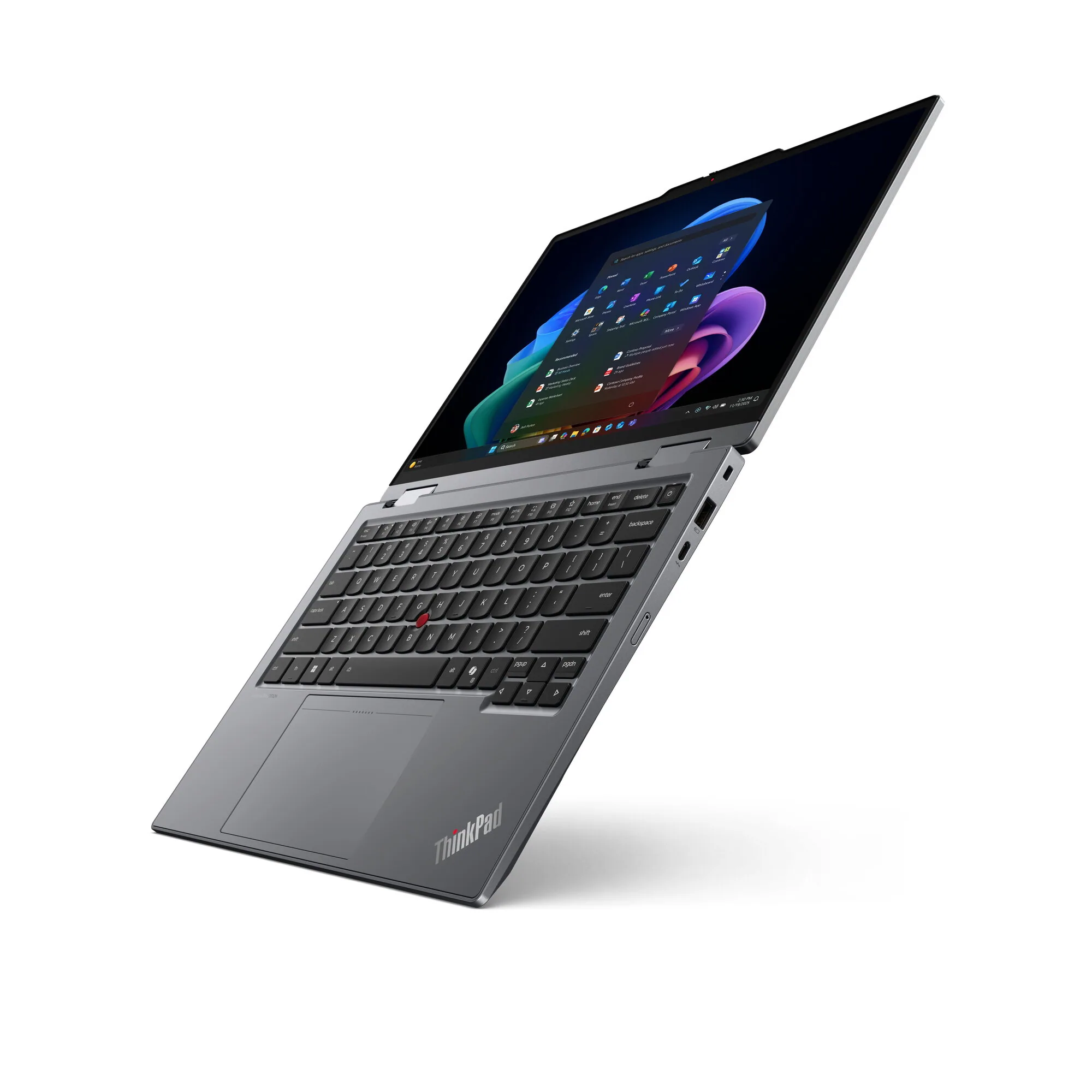 Lenovo ThinkPad X1 2-in-1 Gen 11 Aura Edition Copilot+ PC Intel Core Ultra 5 325 Hybrid (2-in-1) 35,6 cm (14") Touchscreen WUXGA 32 GB LPDDR5x-SDRAM 512 GB SSD Wi-Fi 7 (802.11be) Windows 11 Pro Grau Deutsch – Bild 4