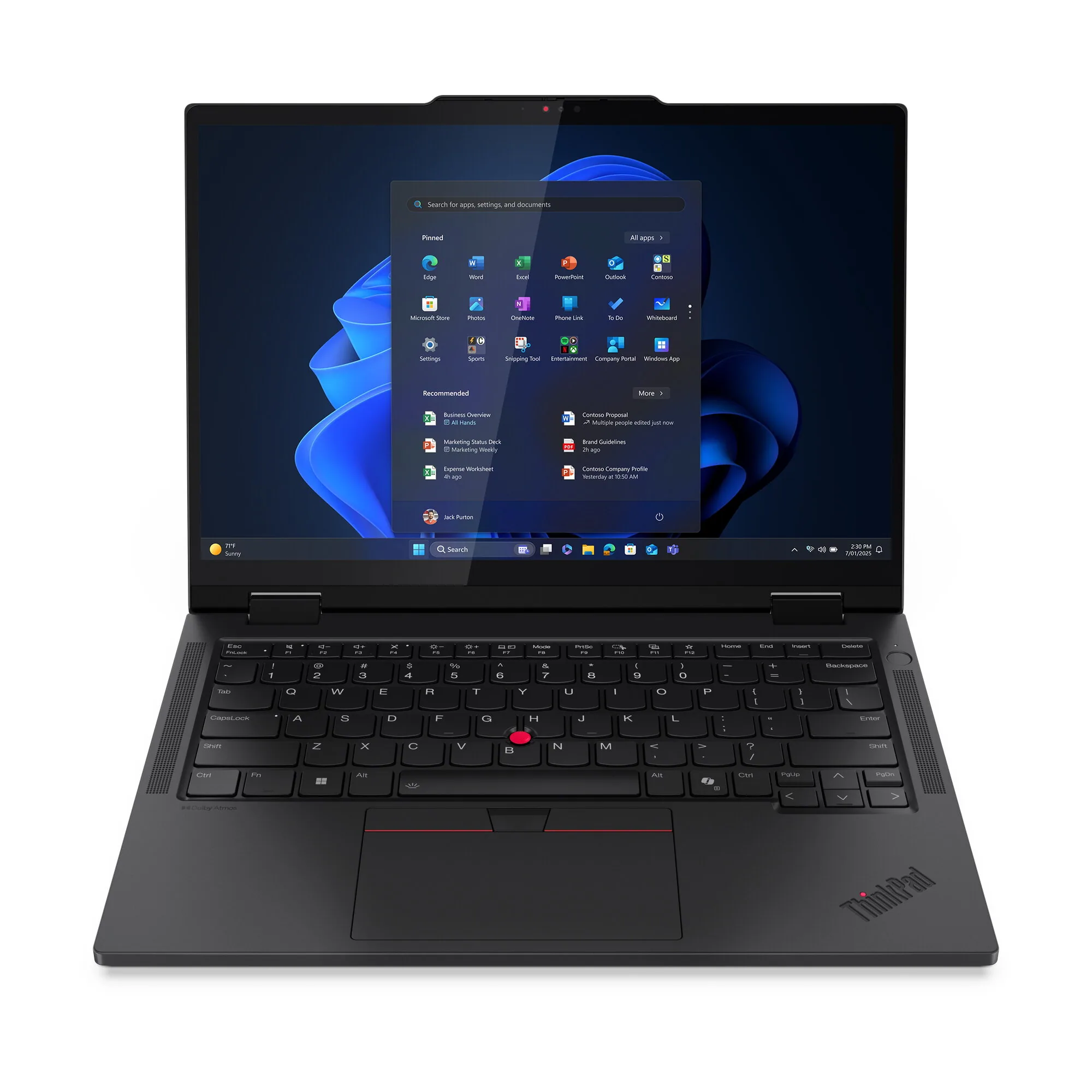 Lenovo ThinkPad T14s 2-in-1 Gen 1 Intel Core Ultra 7 255U Hybrid (2-in-1) 35,6 cm (14") Touchscreen WUXGA 32 GB LPDDR5x-SDRAM 1 TB SSD Wi-Fi 7 (802.11be) Windows 11 Pro Schwarz Deutsch – Bild 1
