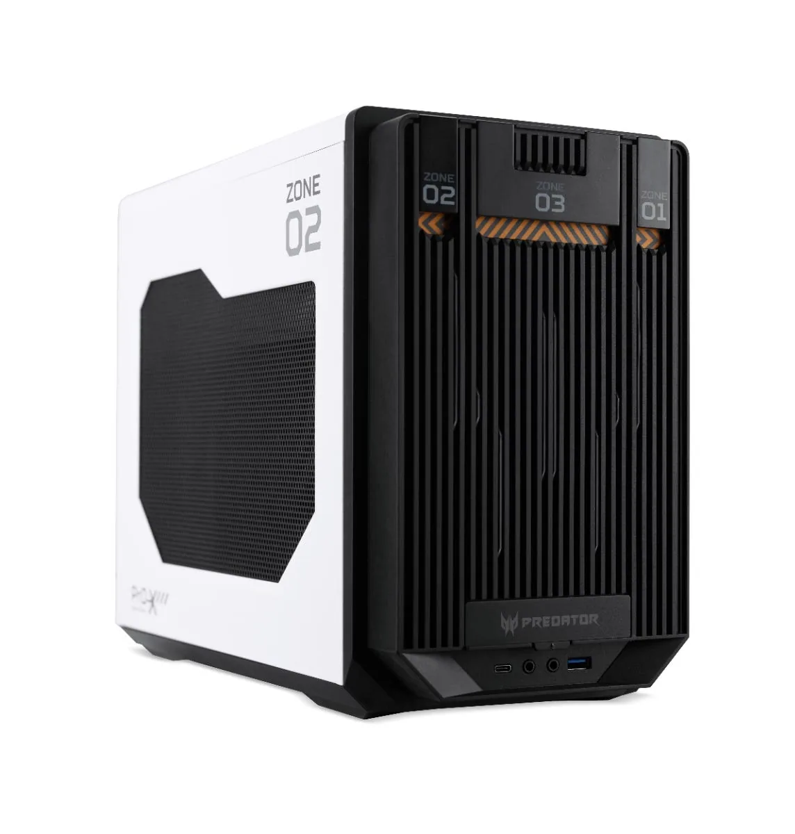 Acer DC.Z3XEE.001 Computer-Gehäuse Desktop Schwarz, Weiß – Bild 1