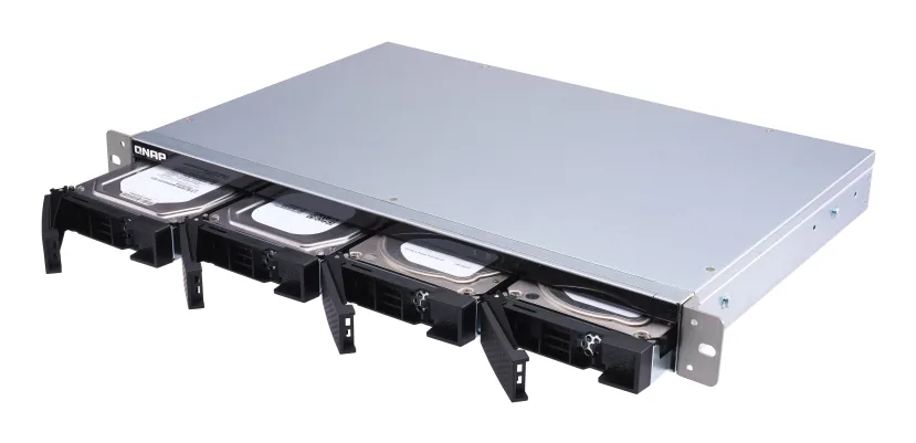 QNAP TL-R400S Speicherlaufwerksgehäuse HDD / SSD-Gehäuse Schwarz, Grau 2.5/3.5" – Bild 1