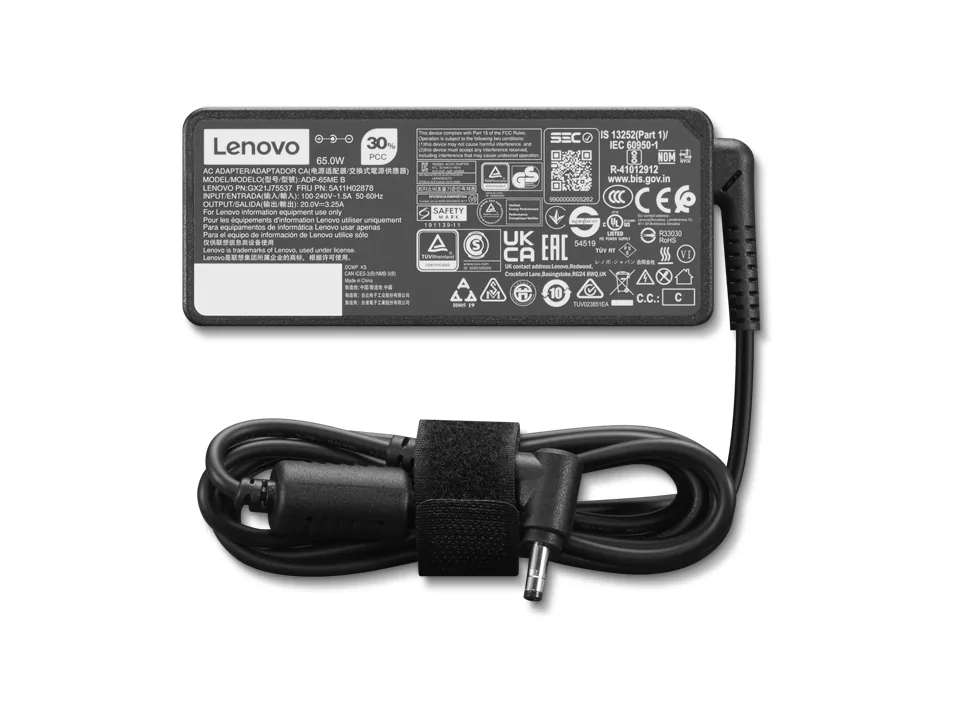 Lenovo 4X21K07722 Netzteil & Spannungsumwandler Drinnen 65 W Schwarz – Bild 1