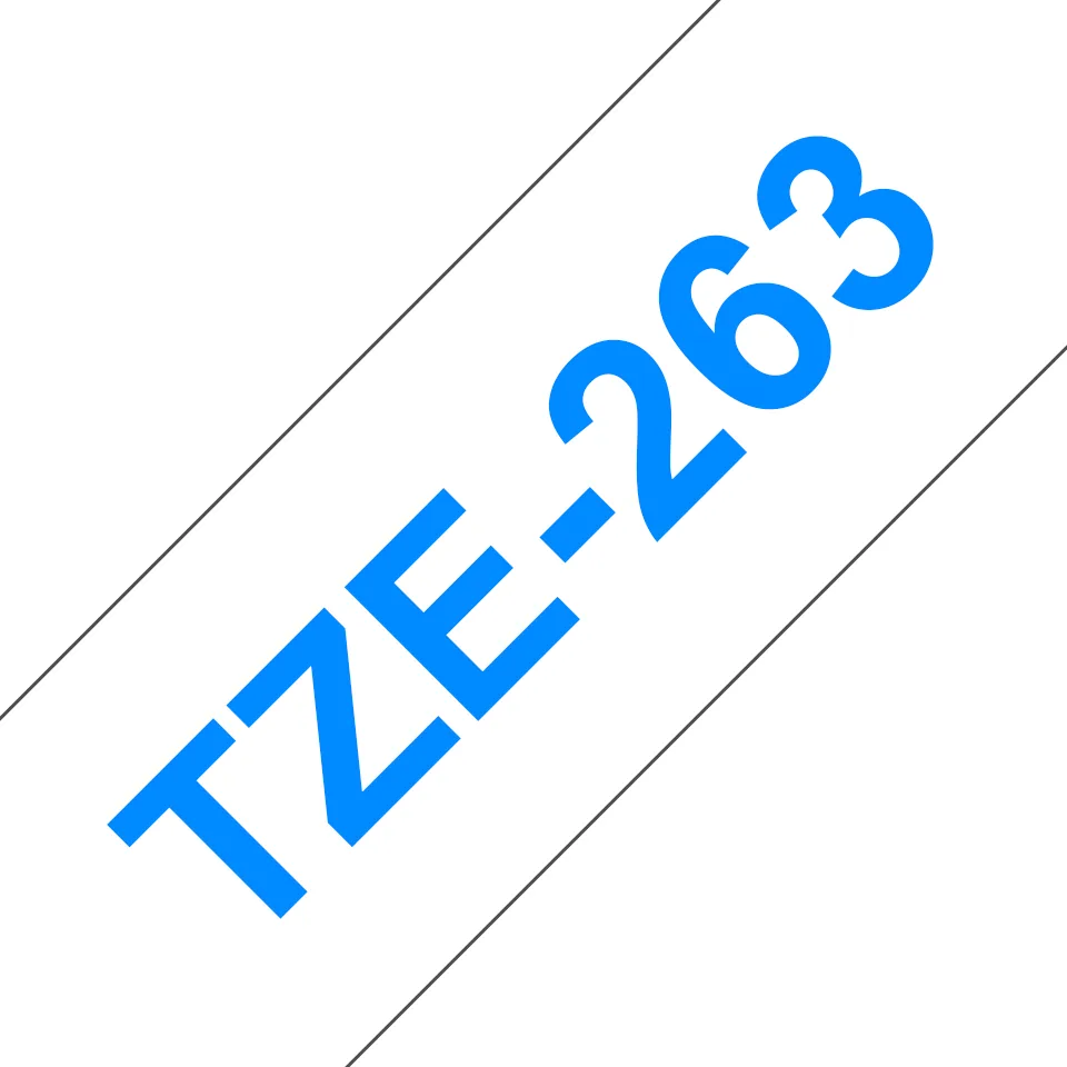 Brother TZE-263 Etiketten erstellendes Band Blau auf weiss – Bild 1