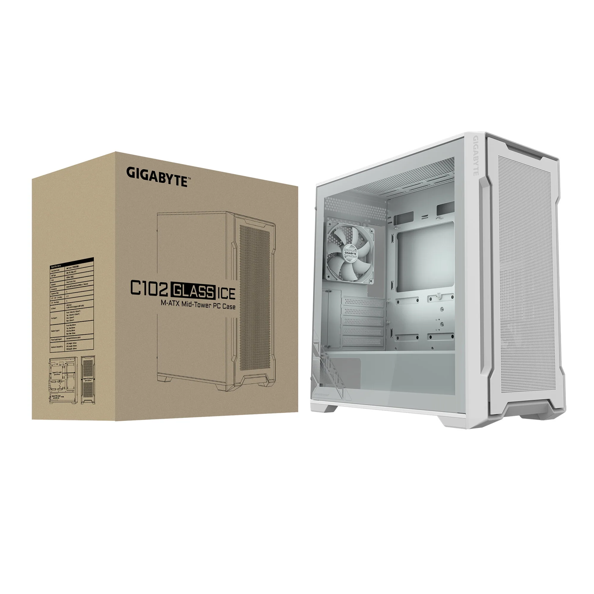 GIGABYTE C102 GLASS Midi Tower Weiß – Bild 7