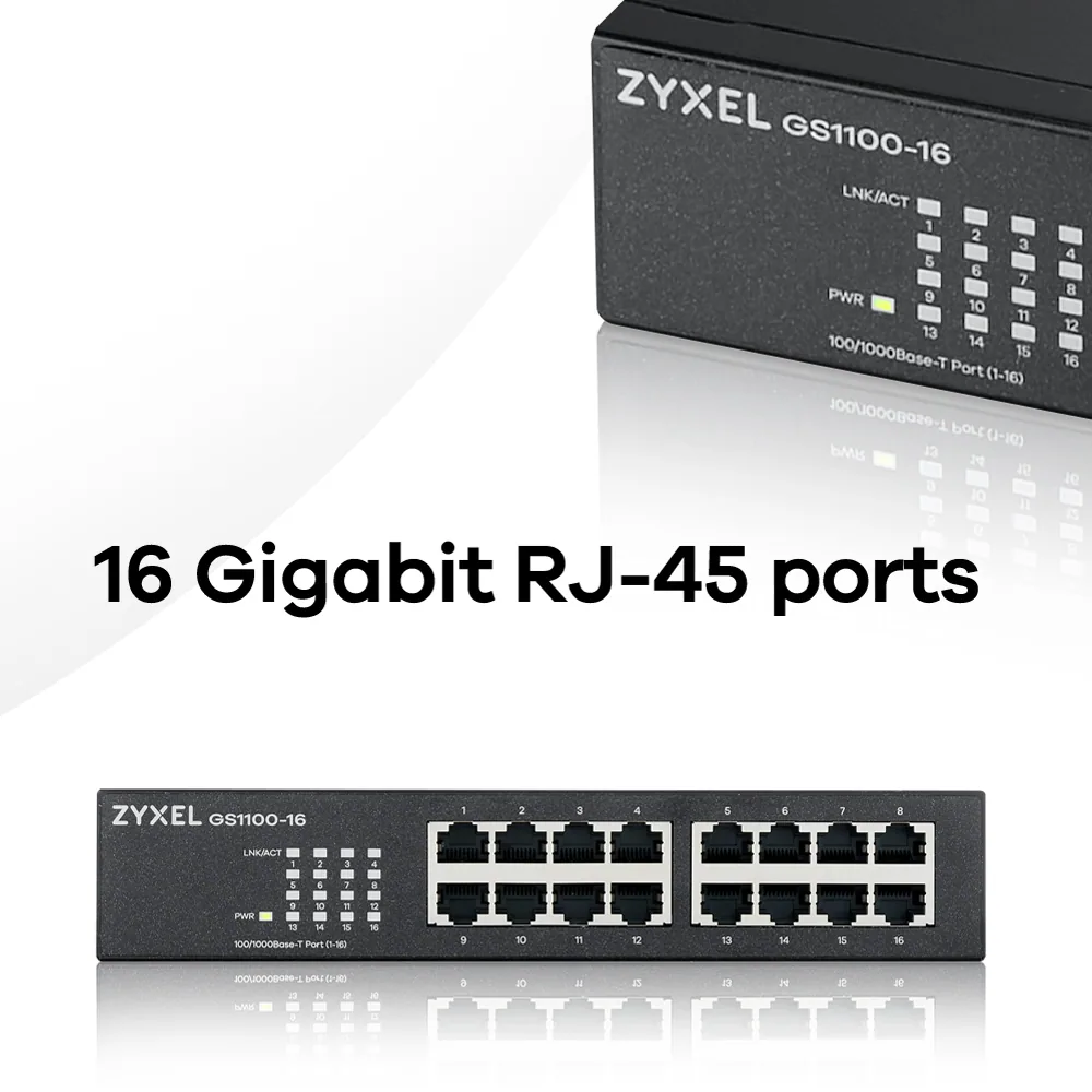 Zyxel GS1100-16 Unmanaged Gigabit Ethernet (10/100/1000) Schwarz – Bild 5