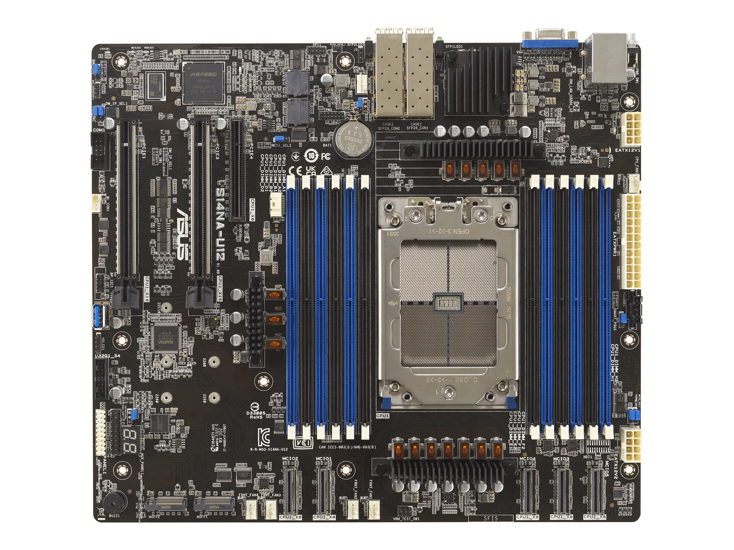 ASUS S14NA-U12/ASMB11    CEB  1x LGA 4844 DDR5  2x25G