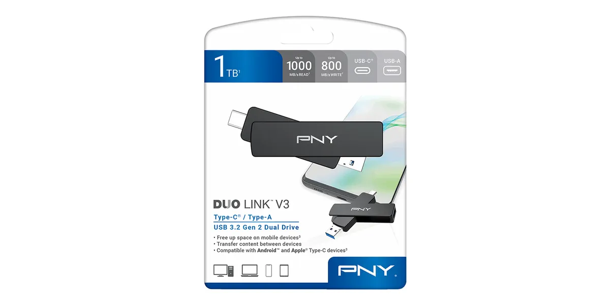 PNY USB-Stick DUO Link V3 USB 3.2 OTG TYPE-A/C