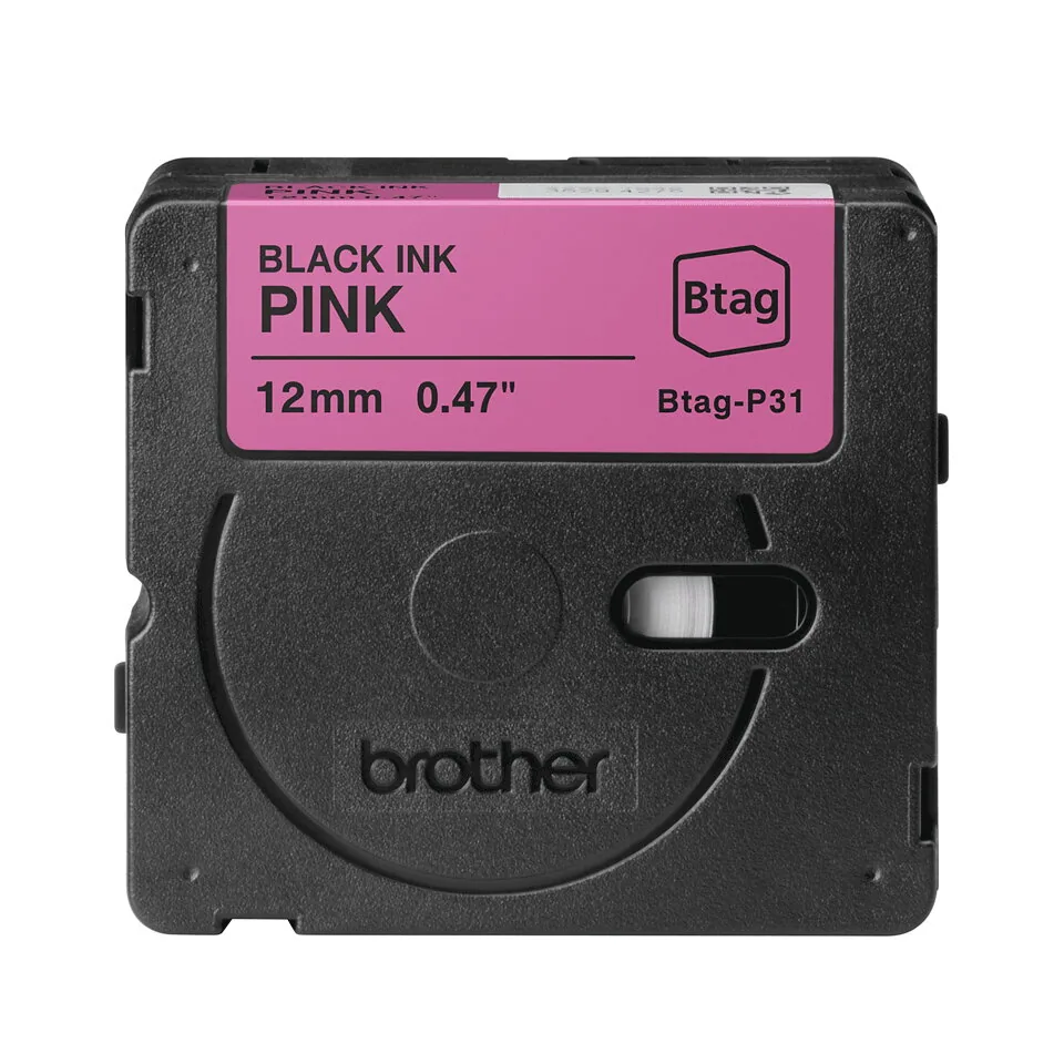 Brother BTAG-P31 Etiketten erstellendes Band Schwarz auf Rosa – Bild 4