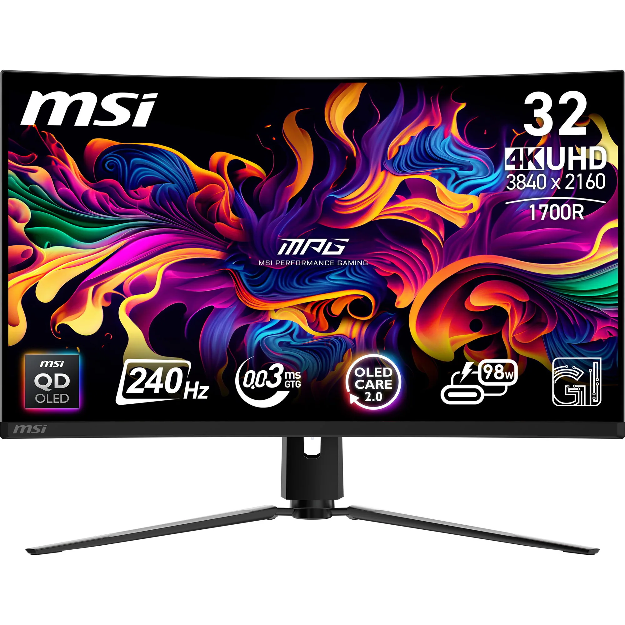 MSI MPG 321CURXDE QD-OLED Computerbildschirm 80 cm (31.5") 3840 x 2160 Pixel 4K Ultra HD Schwarz – Bild 1
