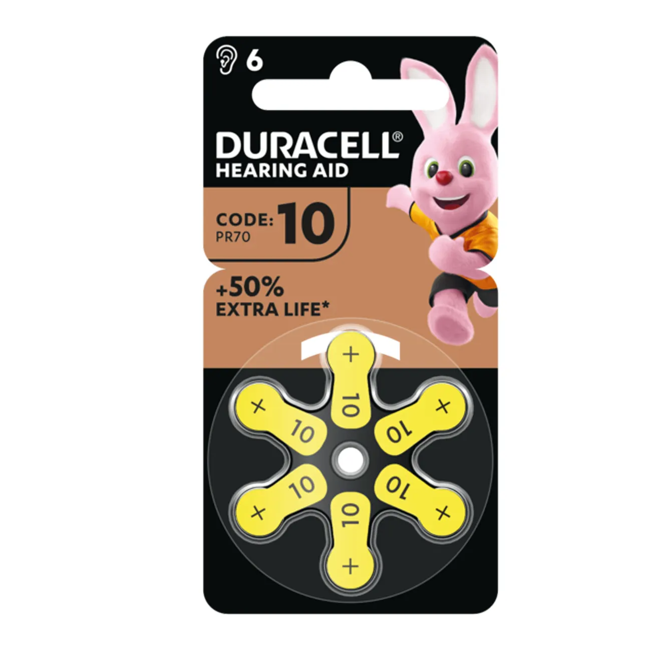 Duracell Batterie Hörgeräte EasyTab  10  (PR70)  NEU  6St.