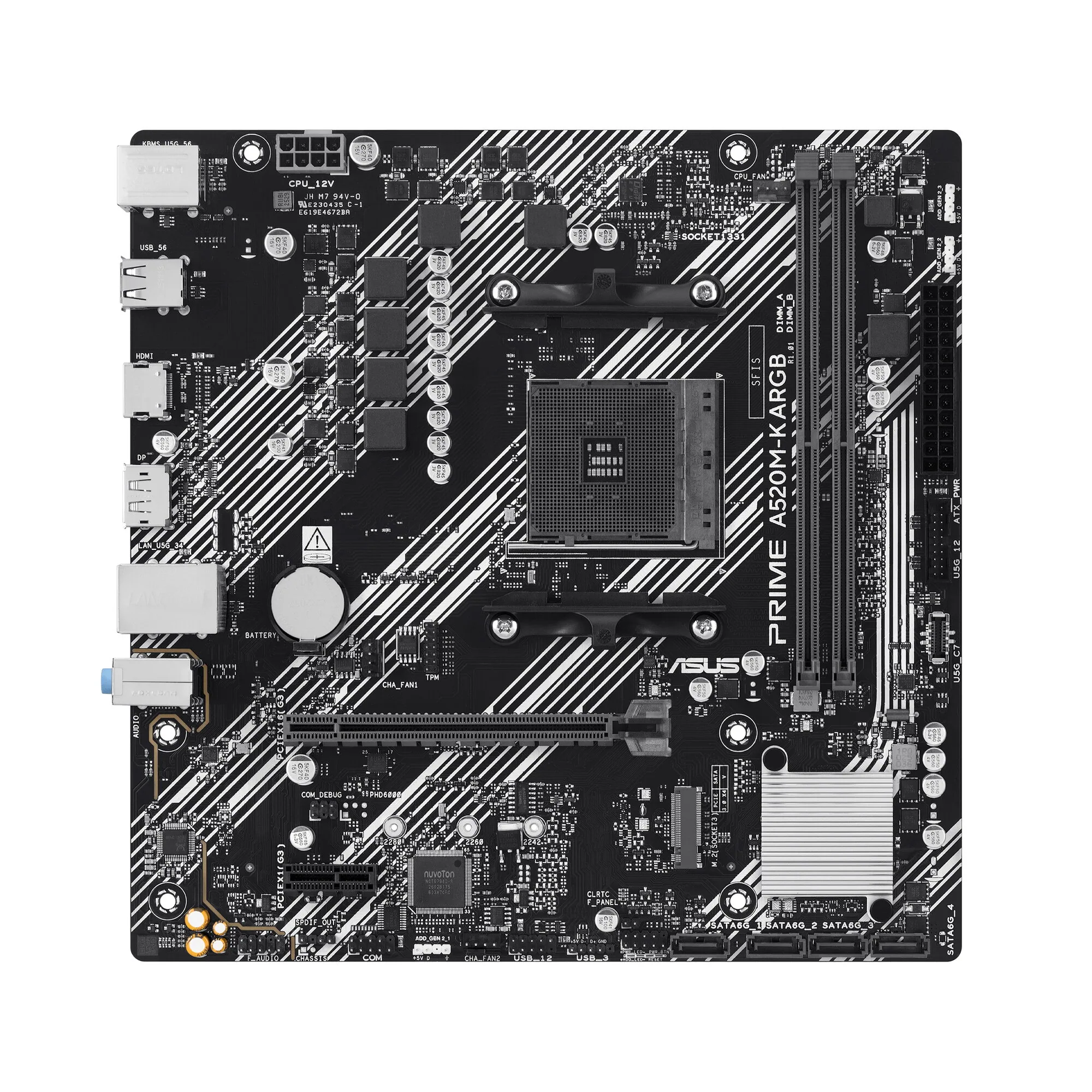 ASUS PRIME A520M-K ARGB AMD A520 Sockel AM4 micro ATX – Bild 1