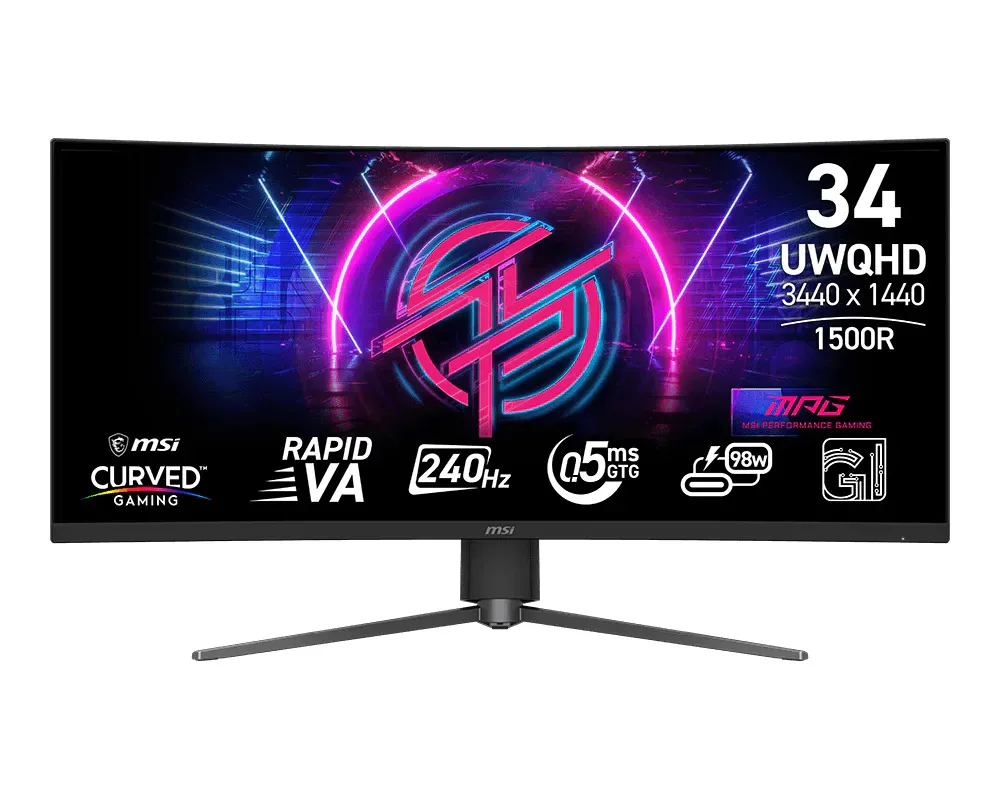 MSI MPG 346CQRFDE X24 Computerbildschirm 86,4 cm (34") 3444 x 1440 Pixel UltraWide Quad HD LED Schwarz – Bild 1