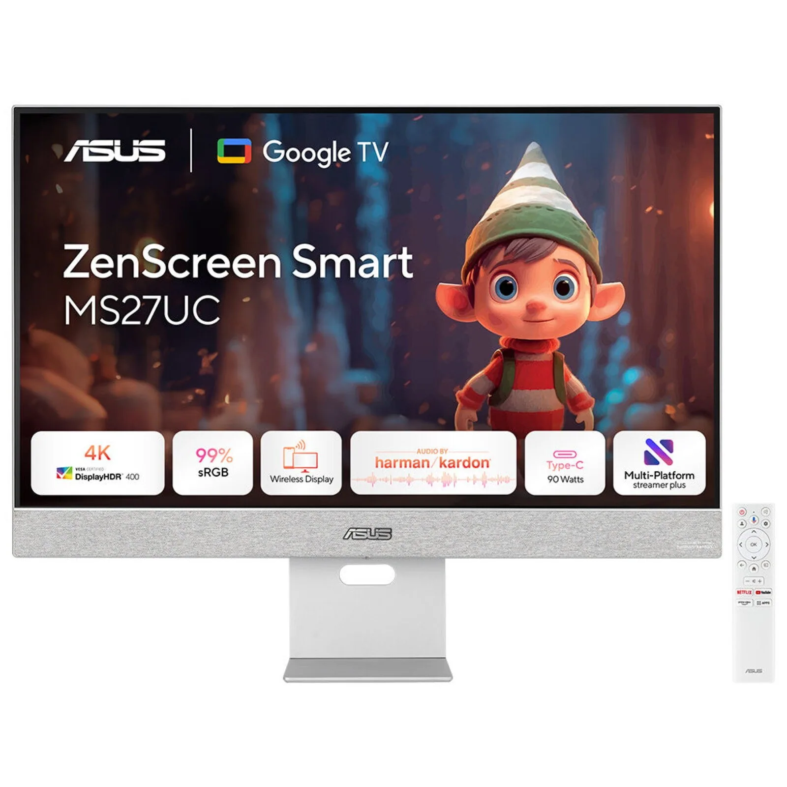 ASUS ZenScreen Smart Monitor MS27UC Computerbildschirm 68,6 cm (27") 3840 x 2160 Pixel 4K Ultra HD LCD Grau – Bild 1