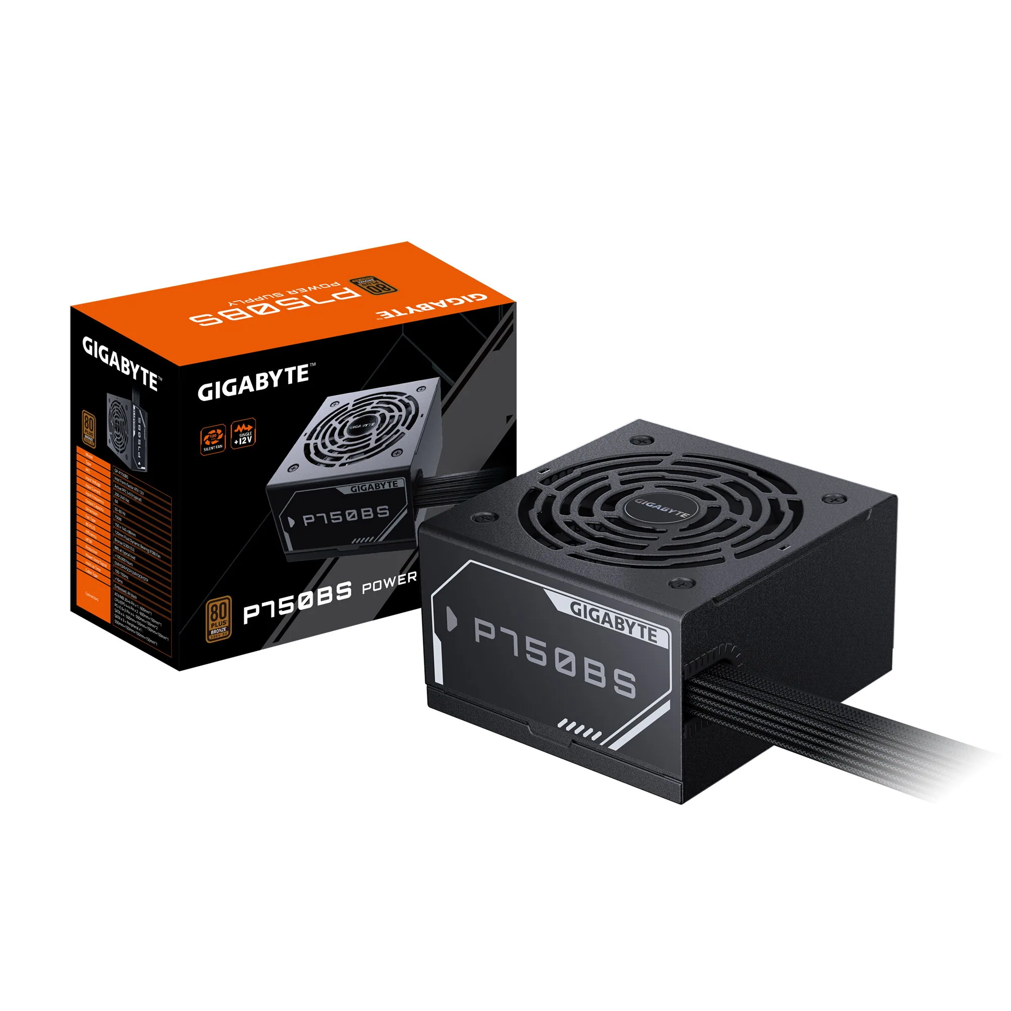 GIGABYTE P750BS Netzteil - PCI-E 6+2 Pin x 4, 80 PLUS Bronze, 120-mm-Lüfter, ATX kompatibel, EU-Stecker – Bild 1