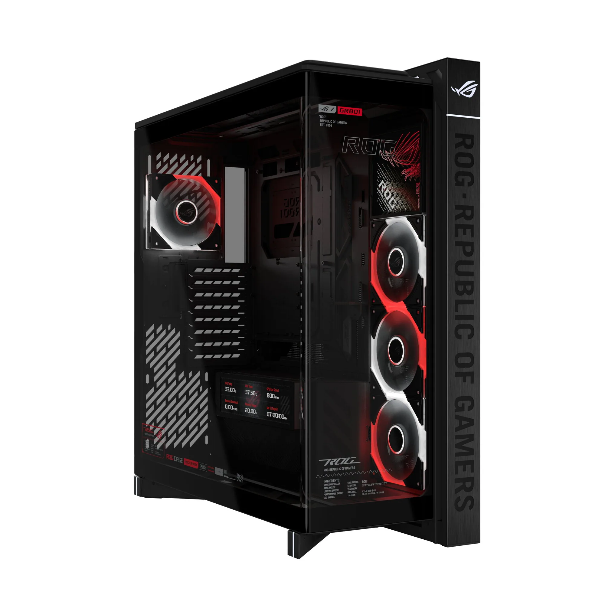 ASUS ROG CRONOX GR801 CURVE TG ARGB BLACK Midi Tower Schwarz – Bild 3