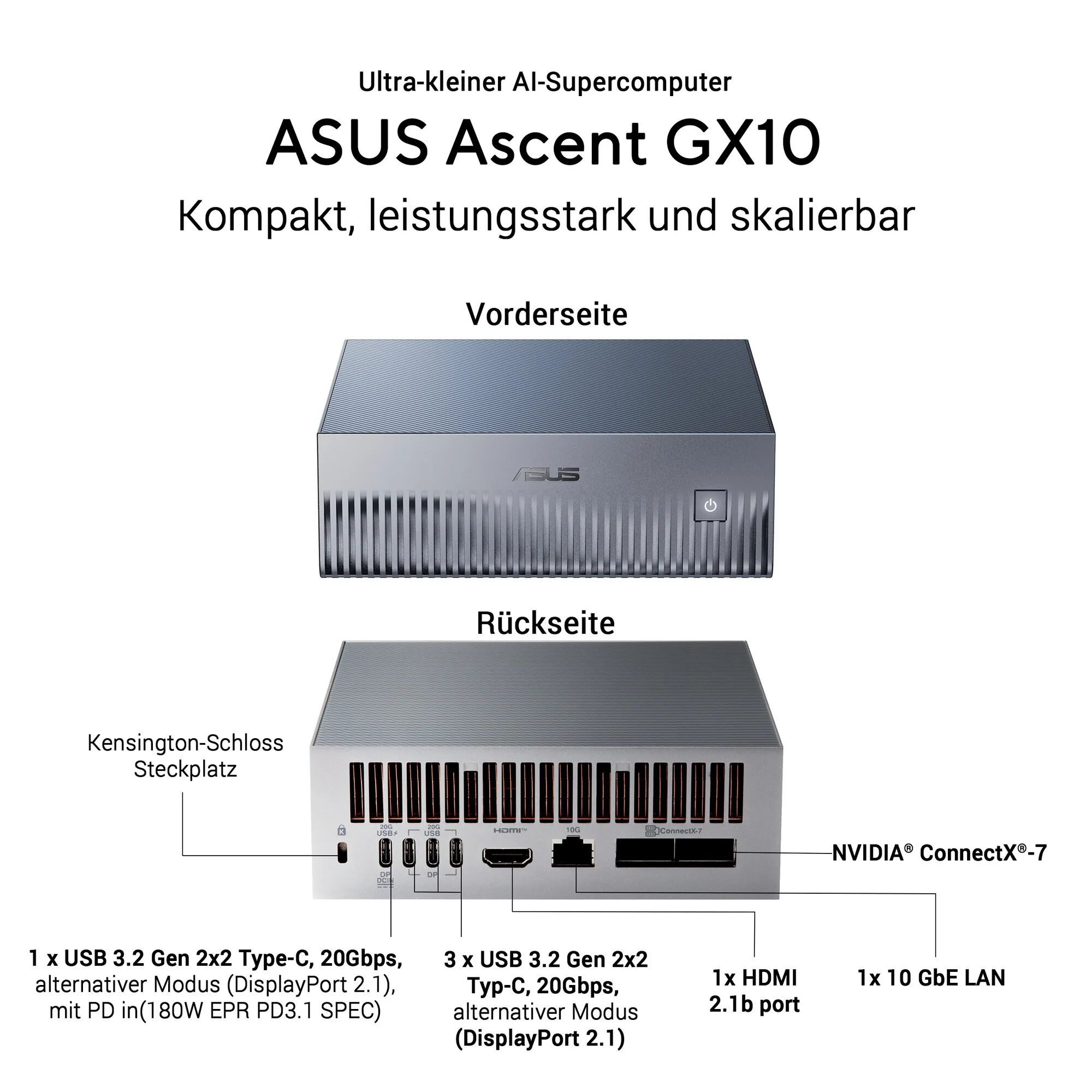 ASUS Ascent GX10 -GG0026BN 2 TB KI Supercomputer – Bild 2