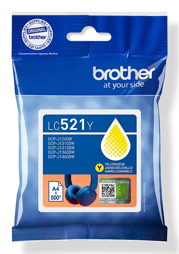 Brother LC521Y Druckerpatrone 1 Stück(e) Original Gelb – Bild 4