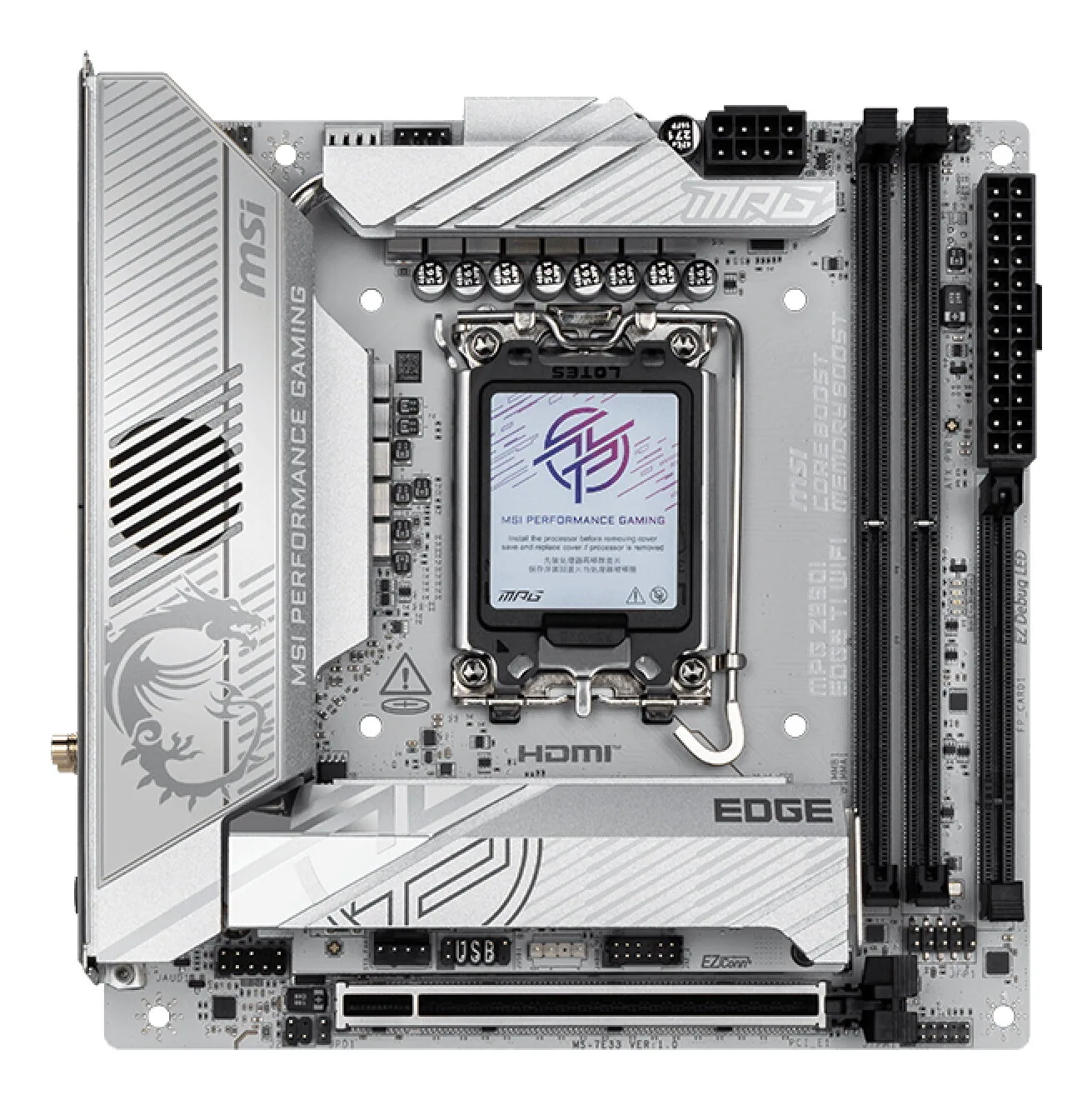 MSI MPG Z890I EDGE TI WIFI Motherboard Intel Z890 LGA 1851 (Socket V1) mini ITX – Bild 2