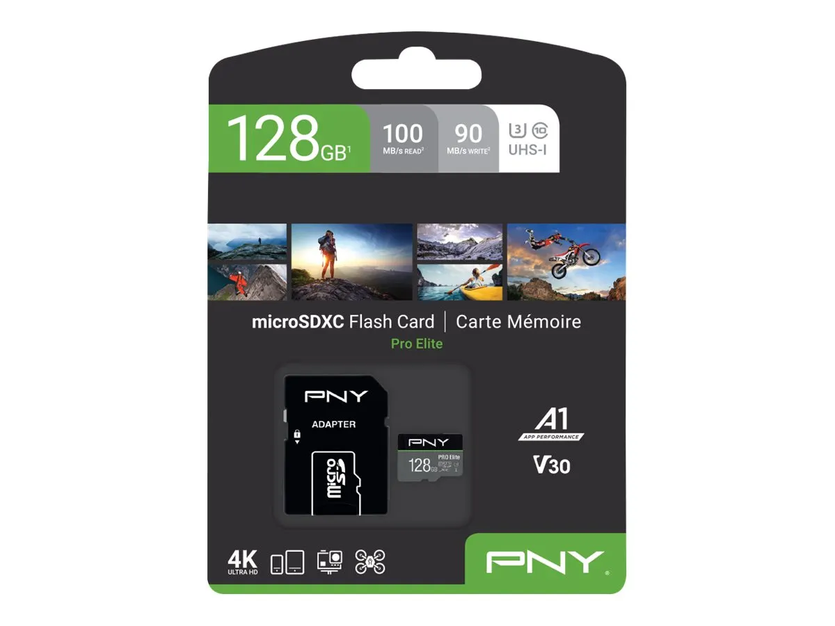 SD MicroSD XC Card PNY Pro Elite R100MB/s W90MB/s reta
