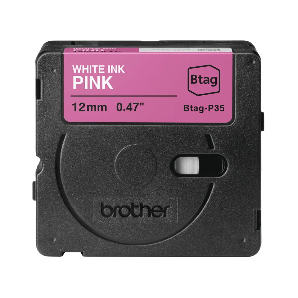 Brother BTAG-P35 Etiketten erstellendes Band Weiß auf Pink – Bild 3