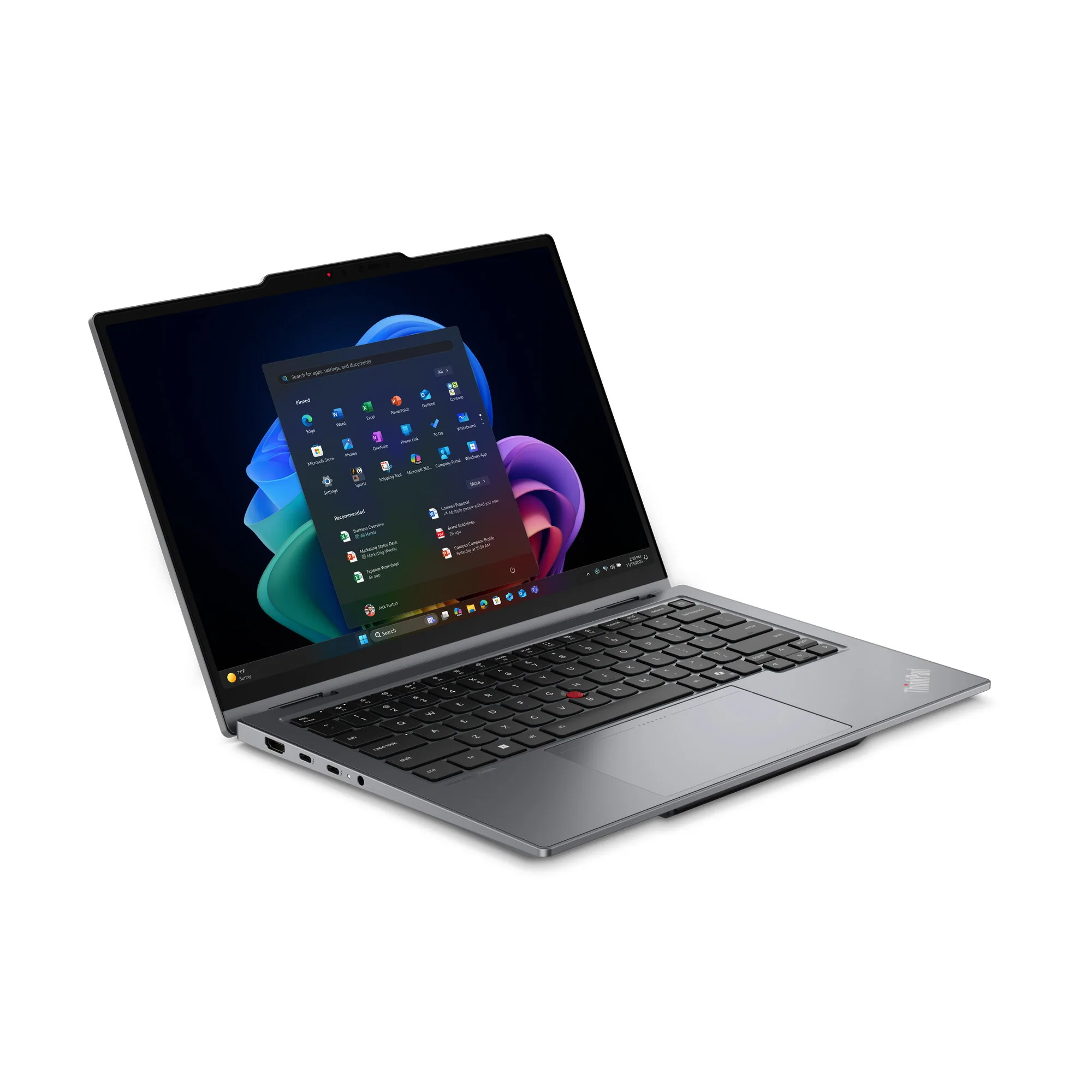 Lenovo ThinkPad X1 2-in-1 Gen 11 Aura Edition Copilot+ PC Intel Core Ultra 7 355 Hybrid (2-in-1) 35,6 cm (14") Touchscreen WUXGA 32 GB LPDDR5x-SDRAM 1 TB SSD Wi-Fi 7 (802.11be) Windows 11 Pro Grau Deutsch – Bild 6