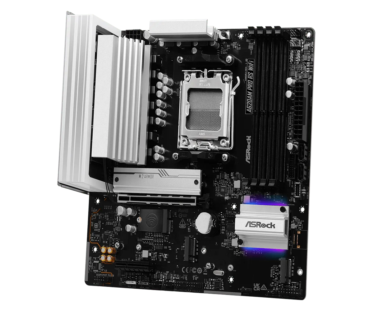 ASRock A620AM Pro RS WiFi        AM5 mATX HDMI/DP       DDR5 retail