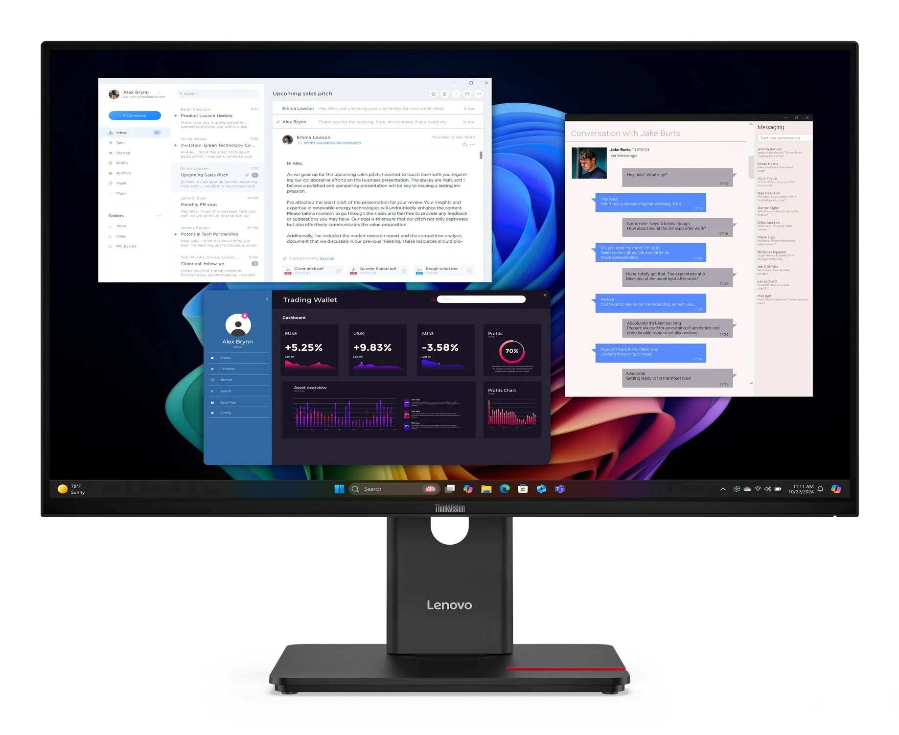 Lenovo ThinkVision T27UD-40 Monitor – Bild 2