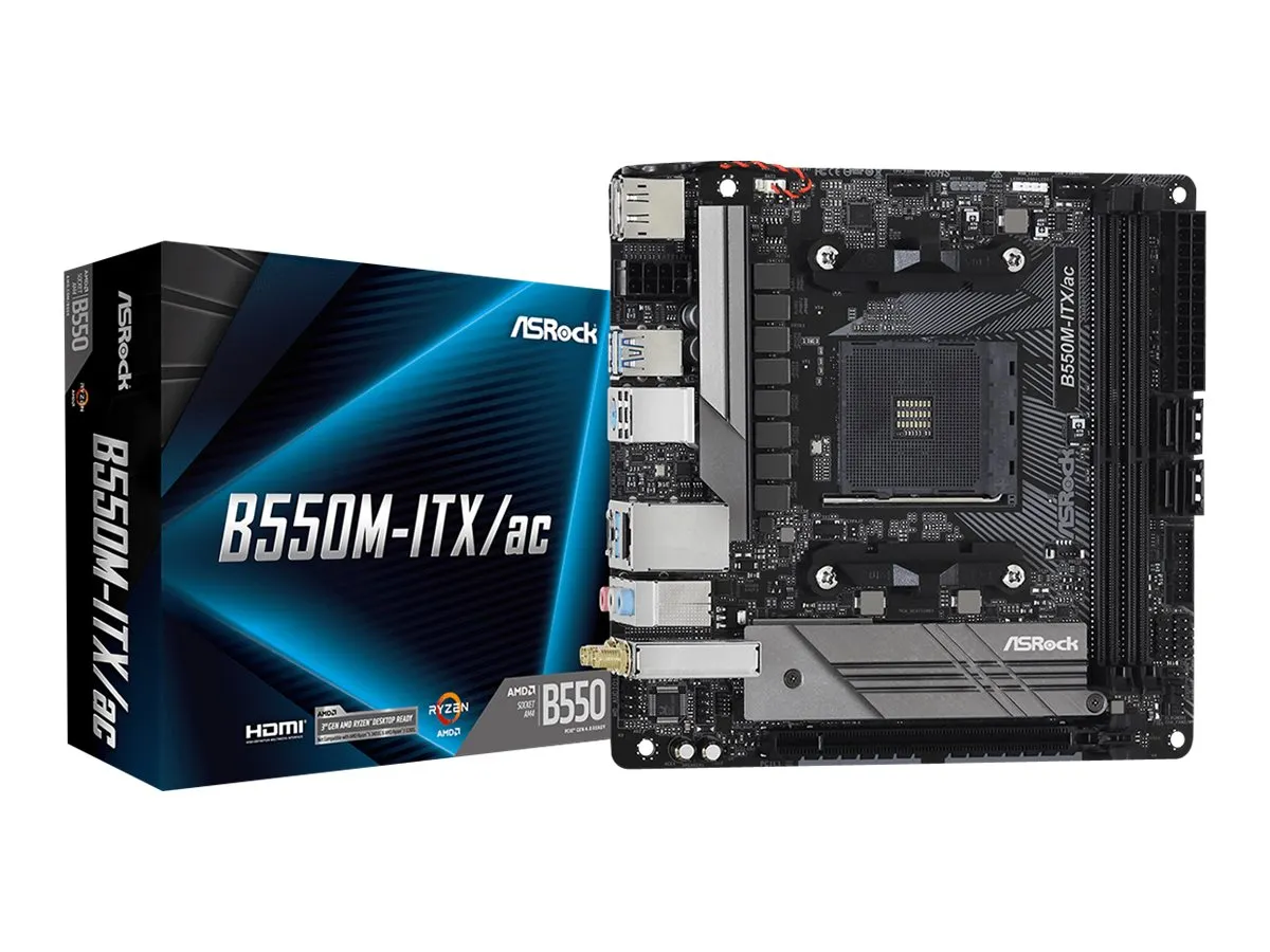 ASRock B550M-ITX/ac              AM4 mITX HDMI/DP       DDR4 retail