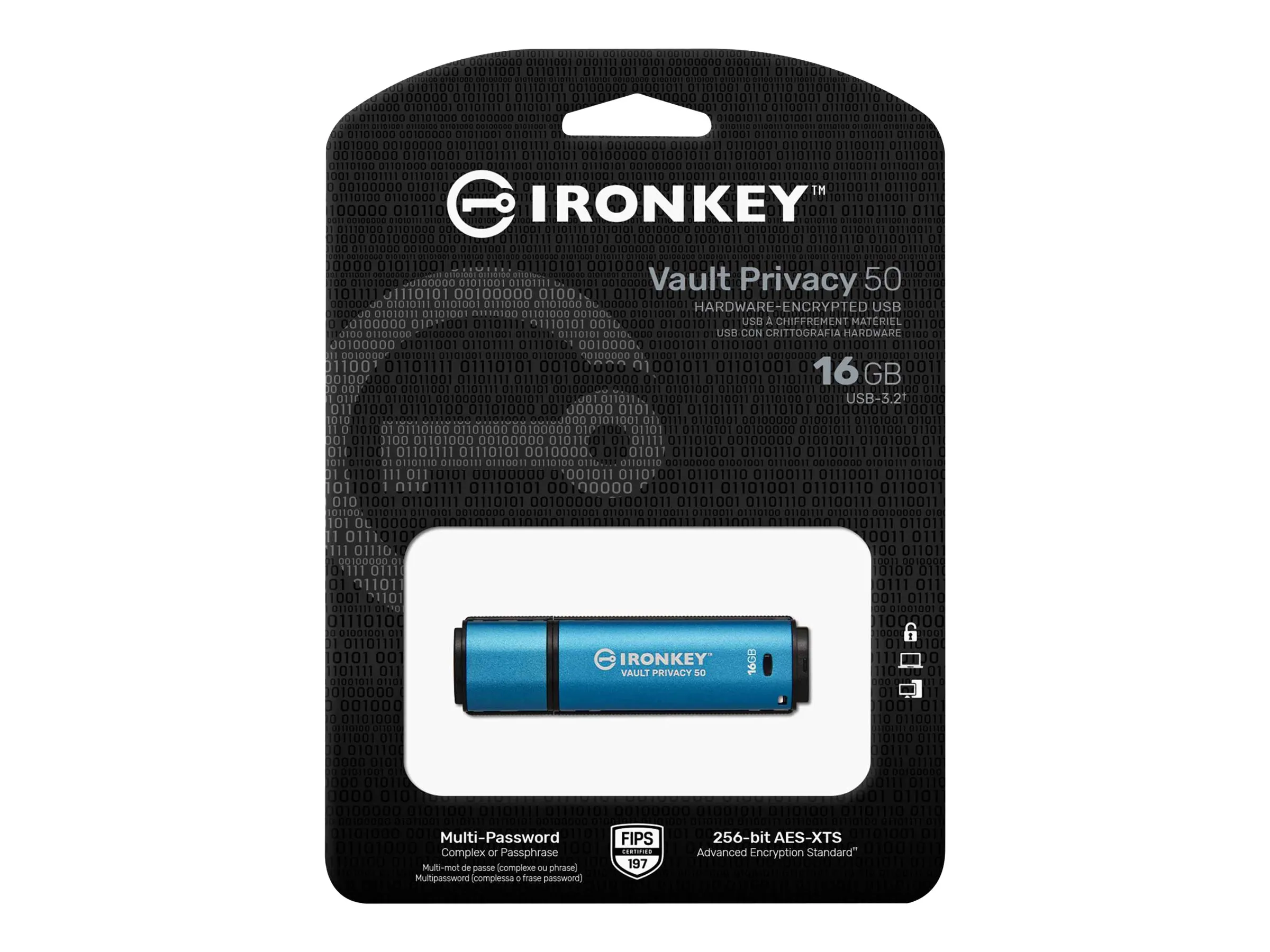USB-Stick  16GB Kingston IronKey Vault Privacy 50 retail