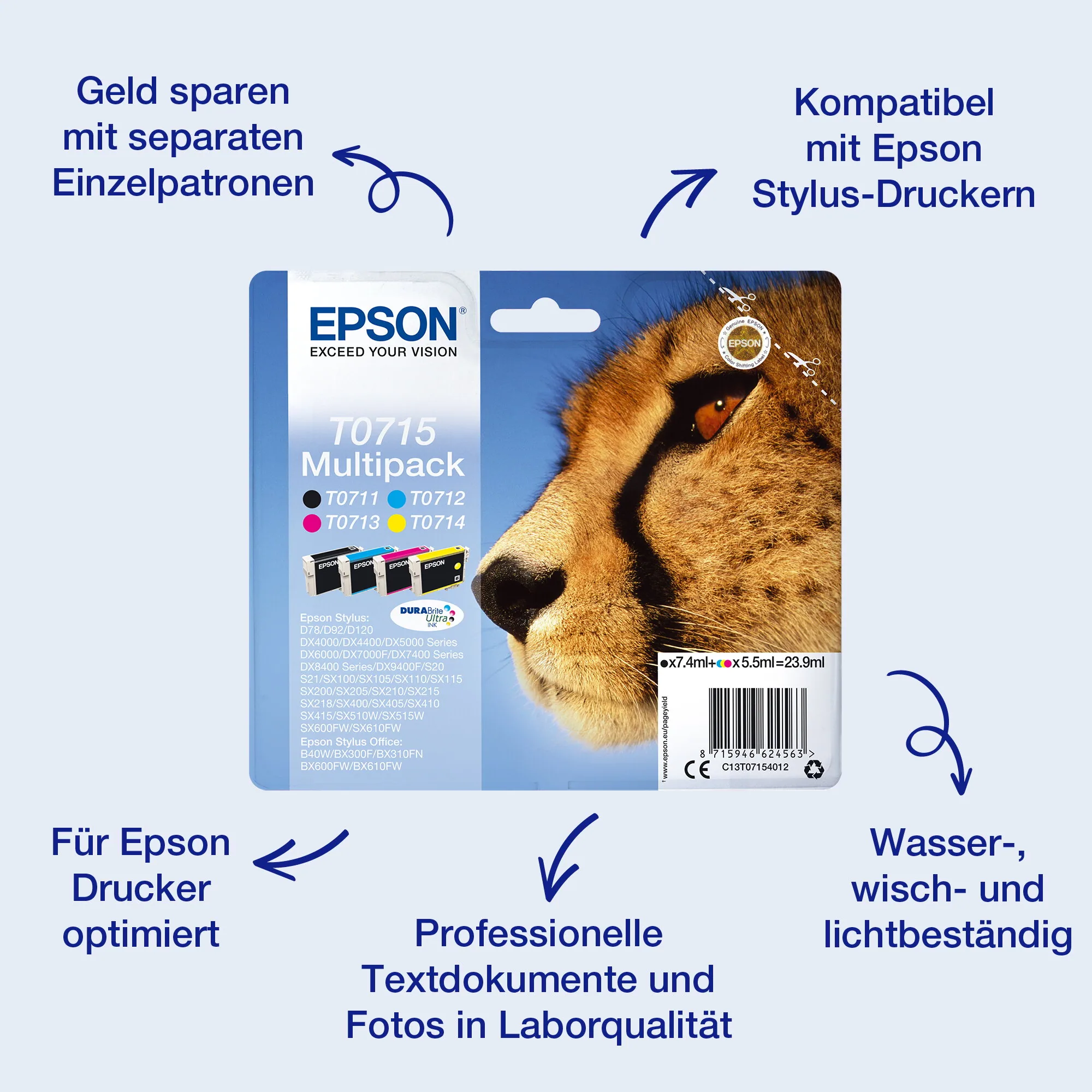 Epson Multipack 4-colours T0715 DURABrite Ultra Ink – Bild 1