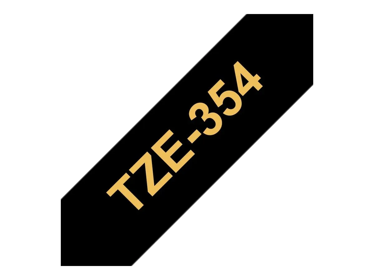Brother TZE-R354 Etiketten erstellendes Band Gold auf Schwarz