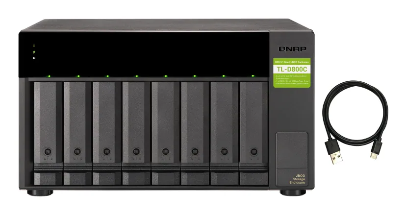 QNAP TL-D800C Speicherlaufwerksgehäuse HDD / SSD-Gehäuse Schwarz, Grau 2.5/3.5" – Bild 2