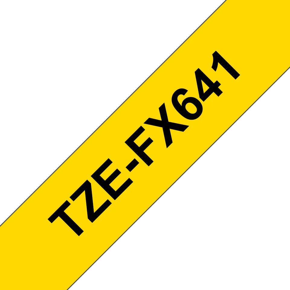 Brother TZE-FX641 Etiketten erstellendes Band Schwarz auf gelb TZ – Bild 1