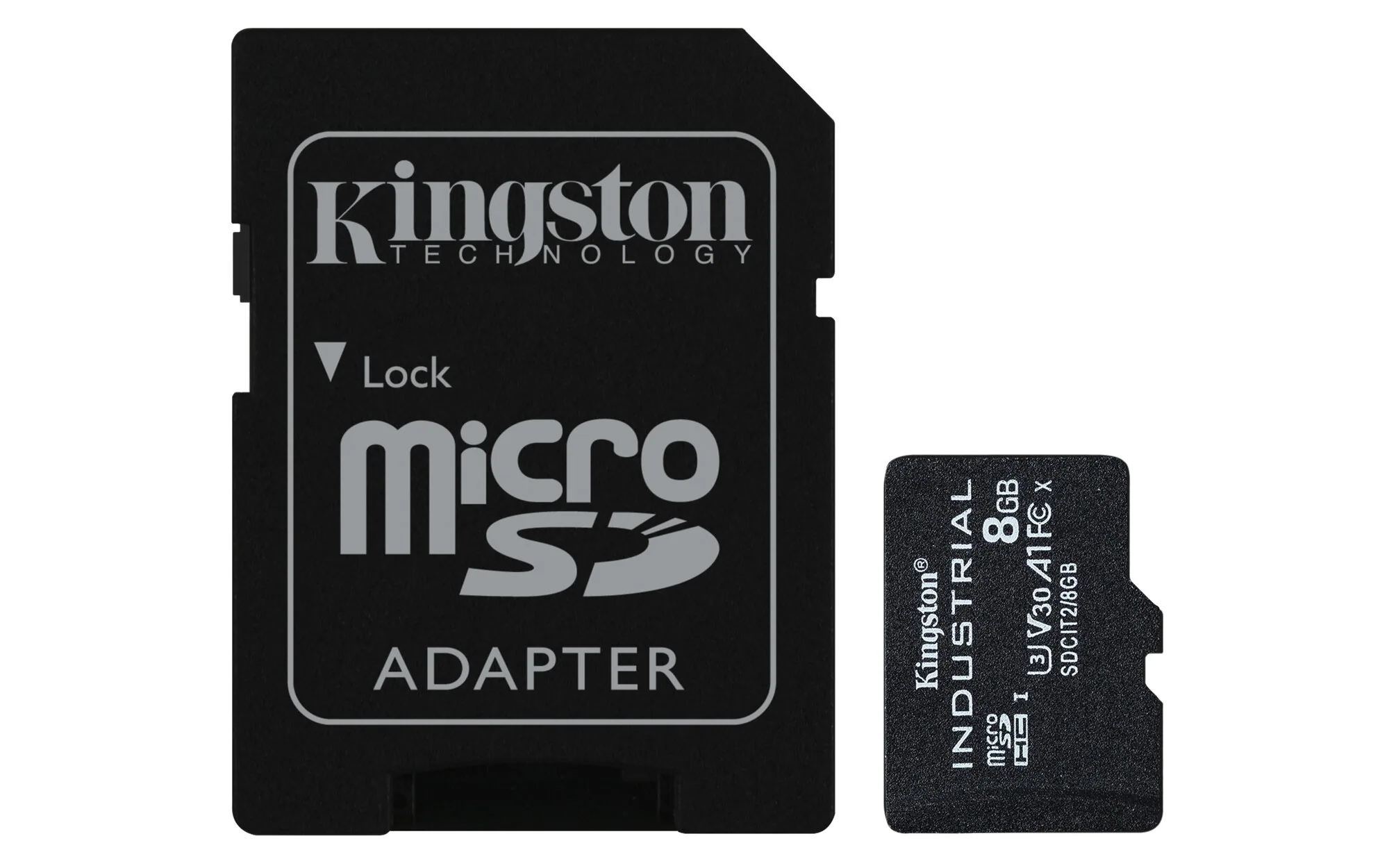 Kingston Technology 8GB microSDHC Industrial C10 A1 pSLC Karte + SD-Adapter – Bild 1
