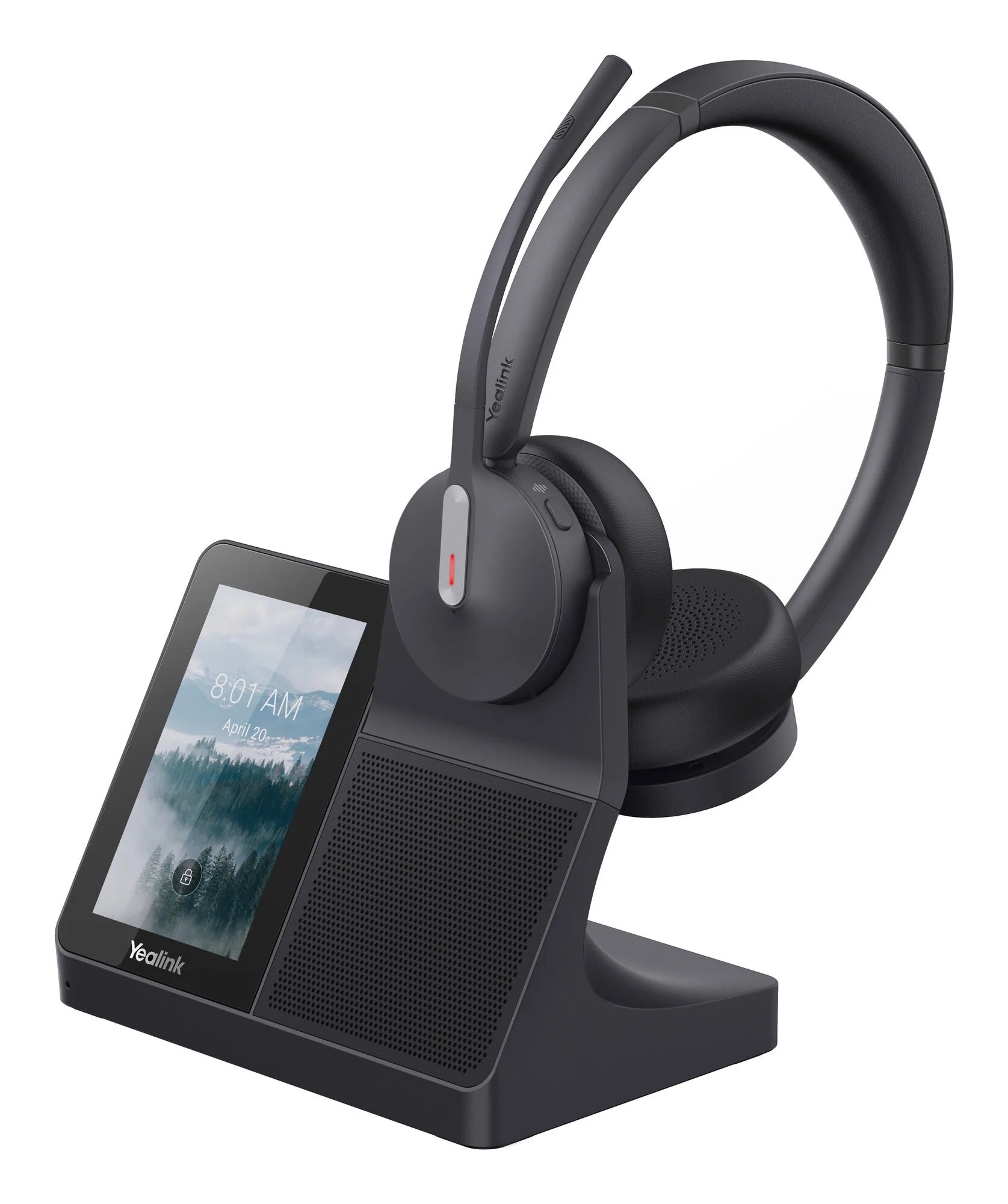 Yealink WH64 Workstation Dual Headset Kopfhörer Verkabelt & Kabellos Kopfband Büro/Callcenter USB Typ-C Bluetooth Ladestation Schwarz – Bild 2