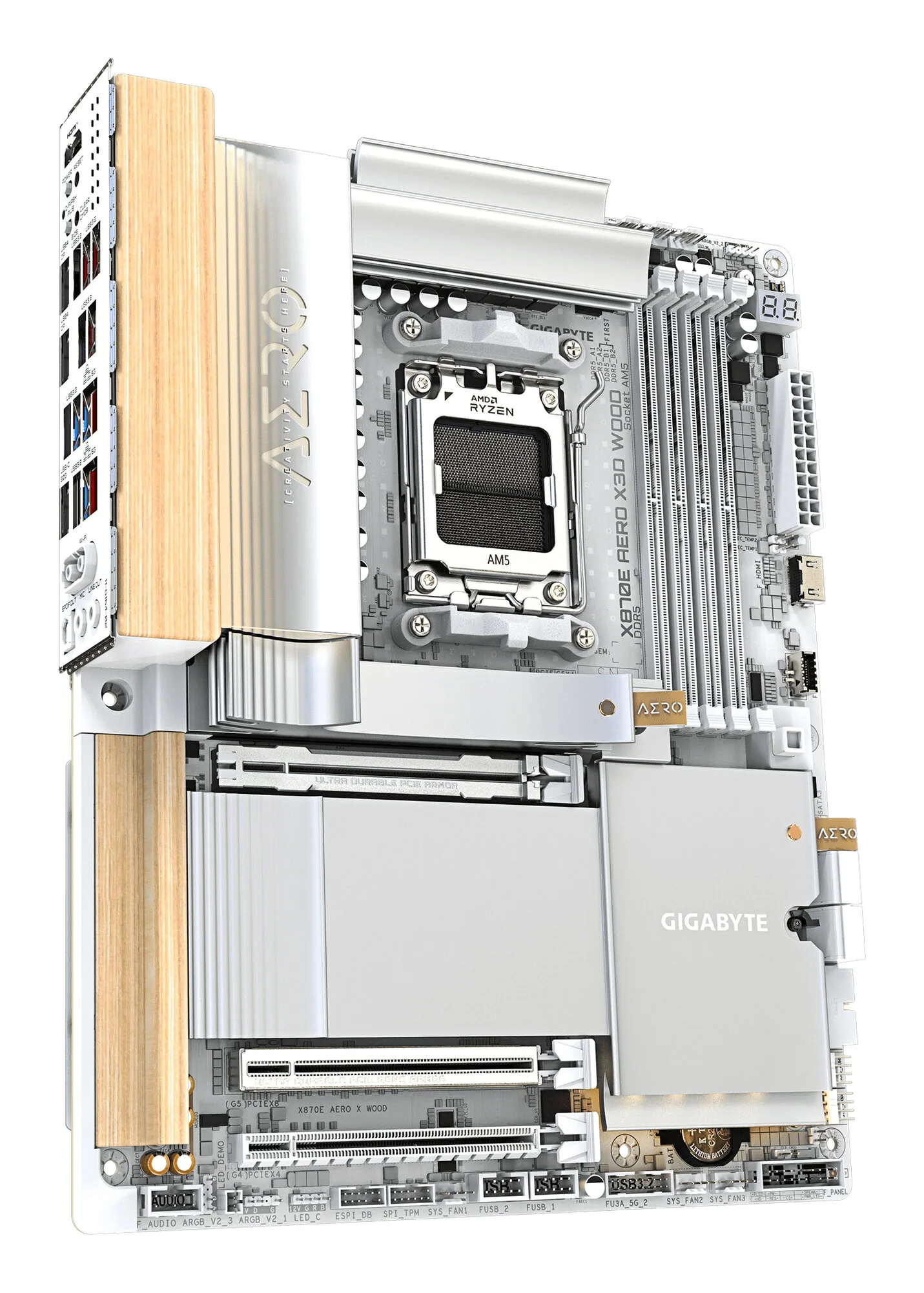 GIGABYTE X870E AERO X3D WOOD Mainboard – Bild 3