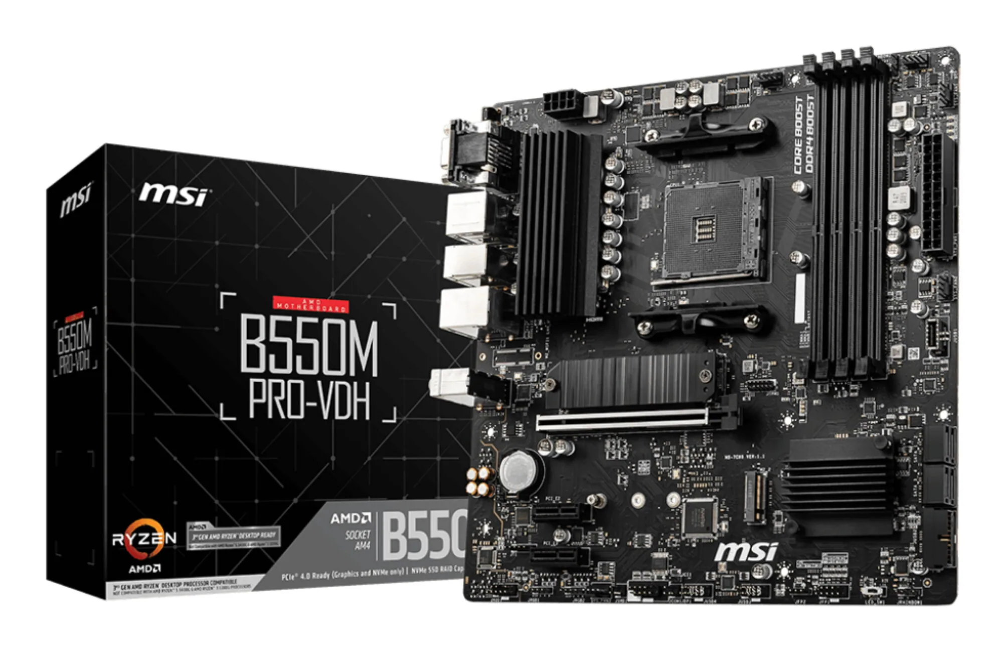 MSI B550M PRO-VDH Motherboard AMD B550 Sockel AM4 micro ATX – Bild 1