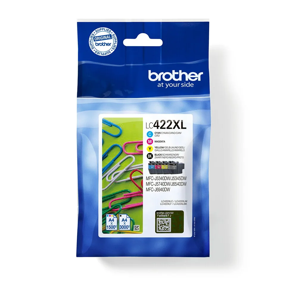 Brother LC422XLVAL Druckerpatrone 4 Stück(e) Original Schwarz, Cyan, Magenta, Gelb – Bild 3