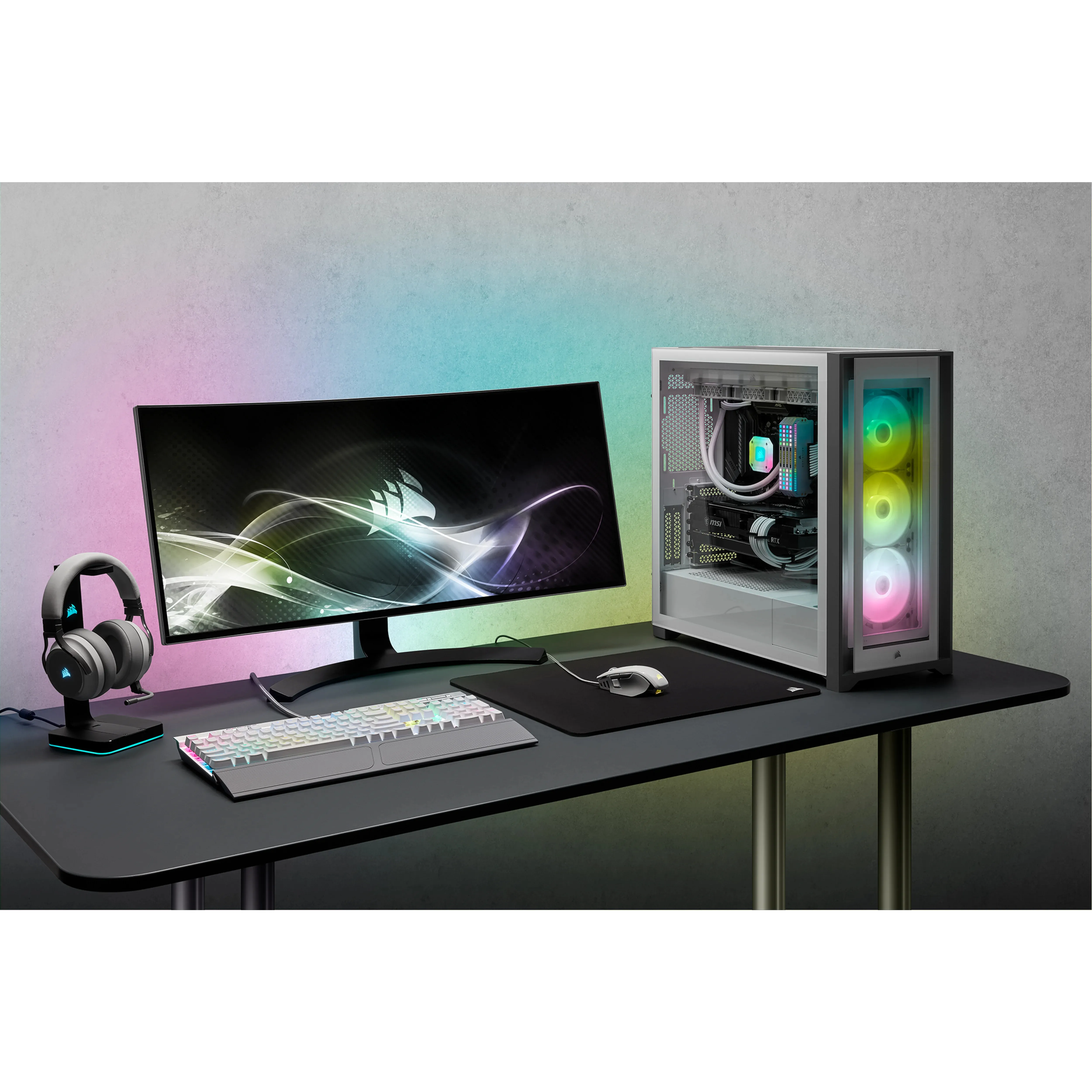 Corsair Geh Midi iCUE 5000X RGB (Tempered Glass) White