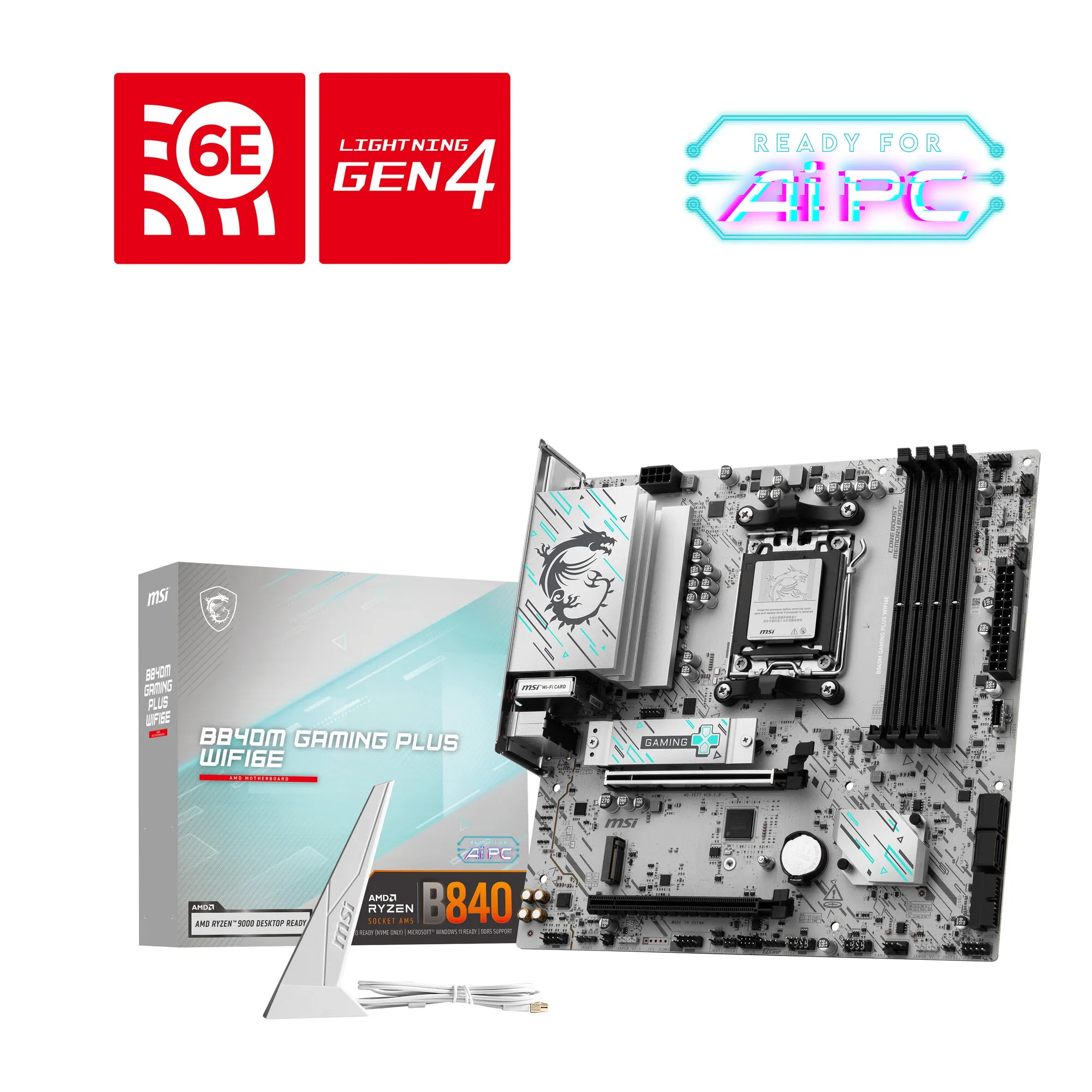 MSI B840M GAMING PLUS WIFI6E Motherboard AMD B840 Sockel AM5 micro ATX – Bild 5