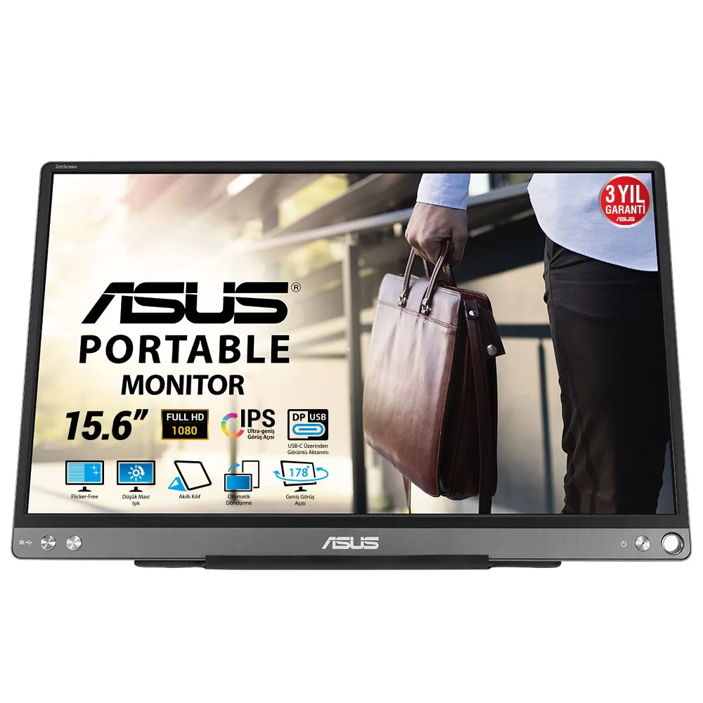 ASUS ZenScreen MB16ACE Computerbildschirm 39,6 cm (15.6") 1920 x 1080 Pixel Full HD LED Grau – Bild 1
