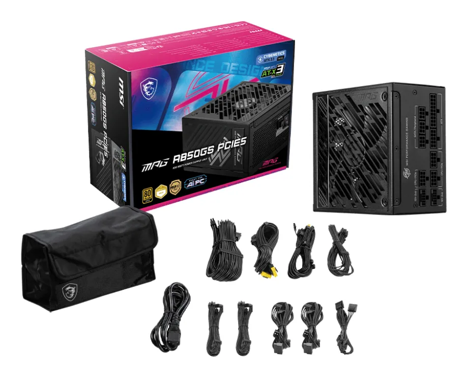 MSI MPG A850GS PCIE5 Netzteil 850 W 24-pin ATX ATX Schwarz – Bild 4
