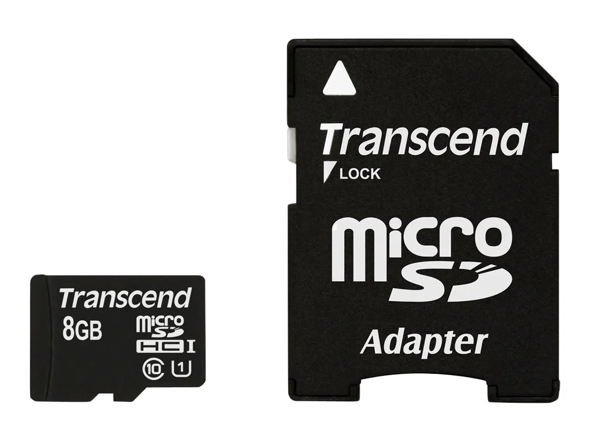 SD microSD Card   8GB Transcend SDHC UHS1 w/adapter