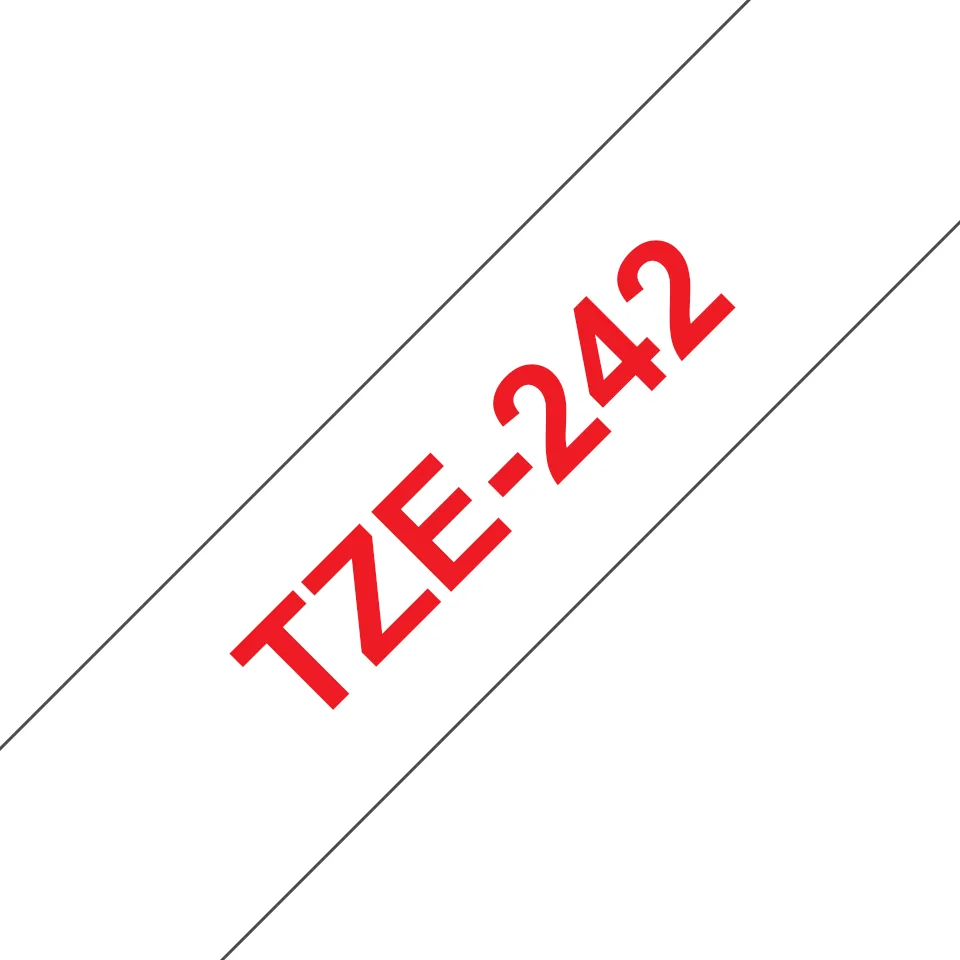 Brother TZE-242 Etiketten erstellendes Band Rot aud Weiss – Bild 2