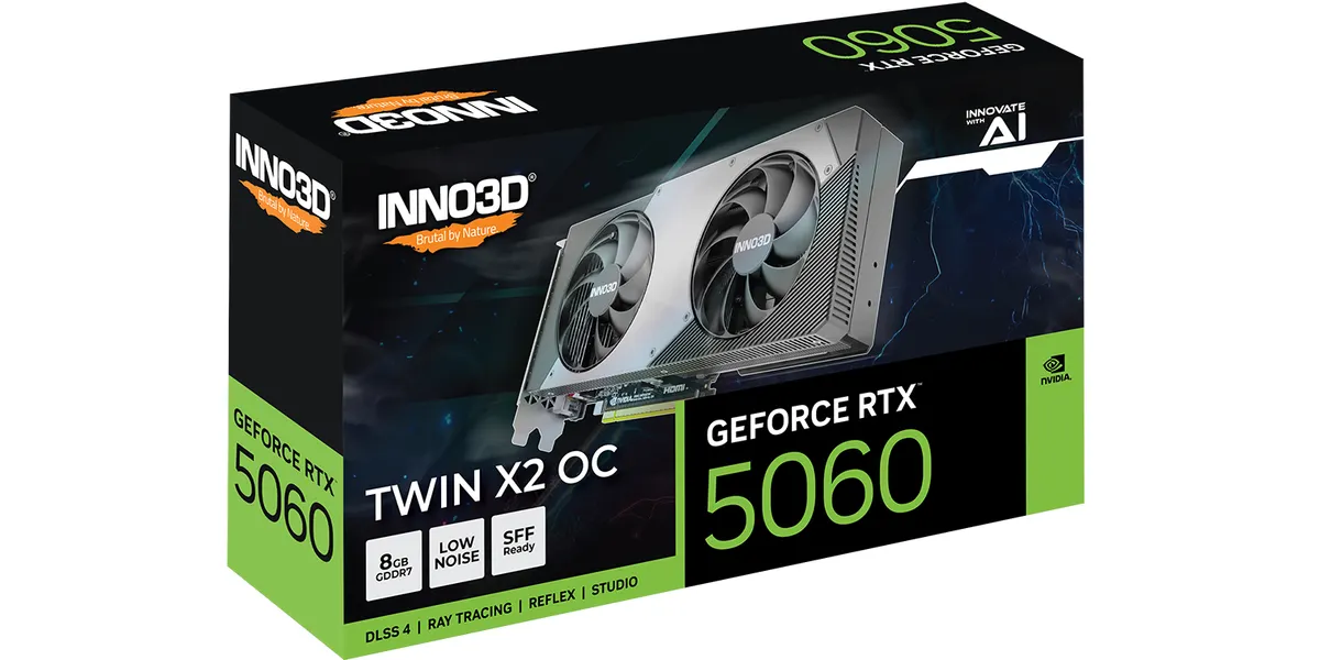 Inno3D RTX5060 Twin X2 OC 8 GB GDDR7 HDMI 3xDP (N50602-08D7X-195071N)