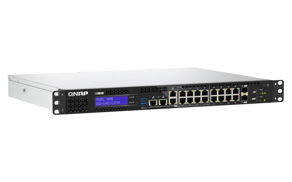 QNAP QGD-1602-C3758-16G Netzwerk-Switch Managed L2 2.5G Ethernet (100/1000/2500) Schwarz, Grau – Bild 2