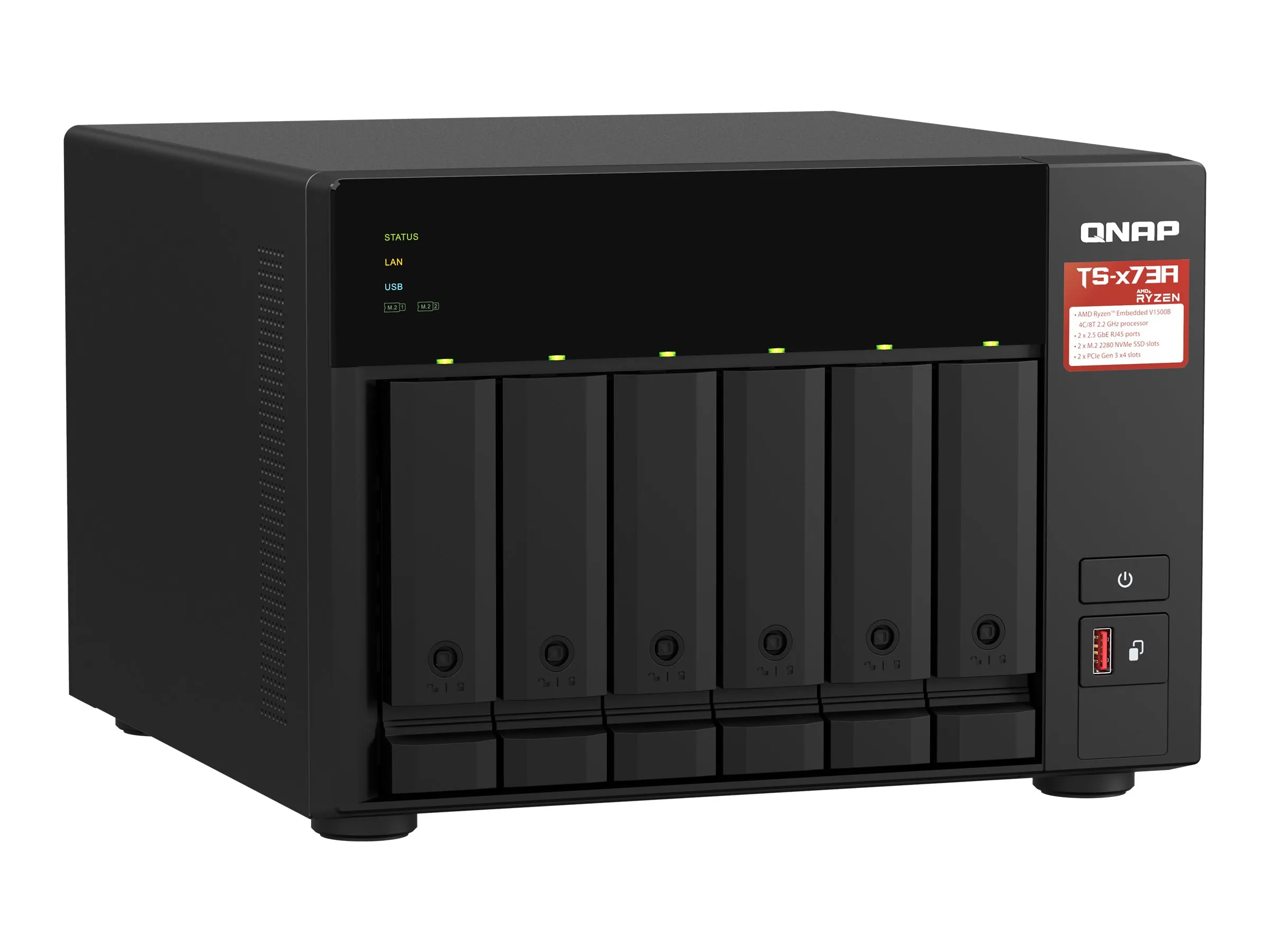 QNAP NAS TS-673A-8G 8GB 4-Bay 6x 4TB HDD SEAGATE IRONWOLF