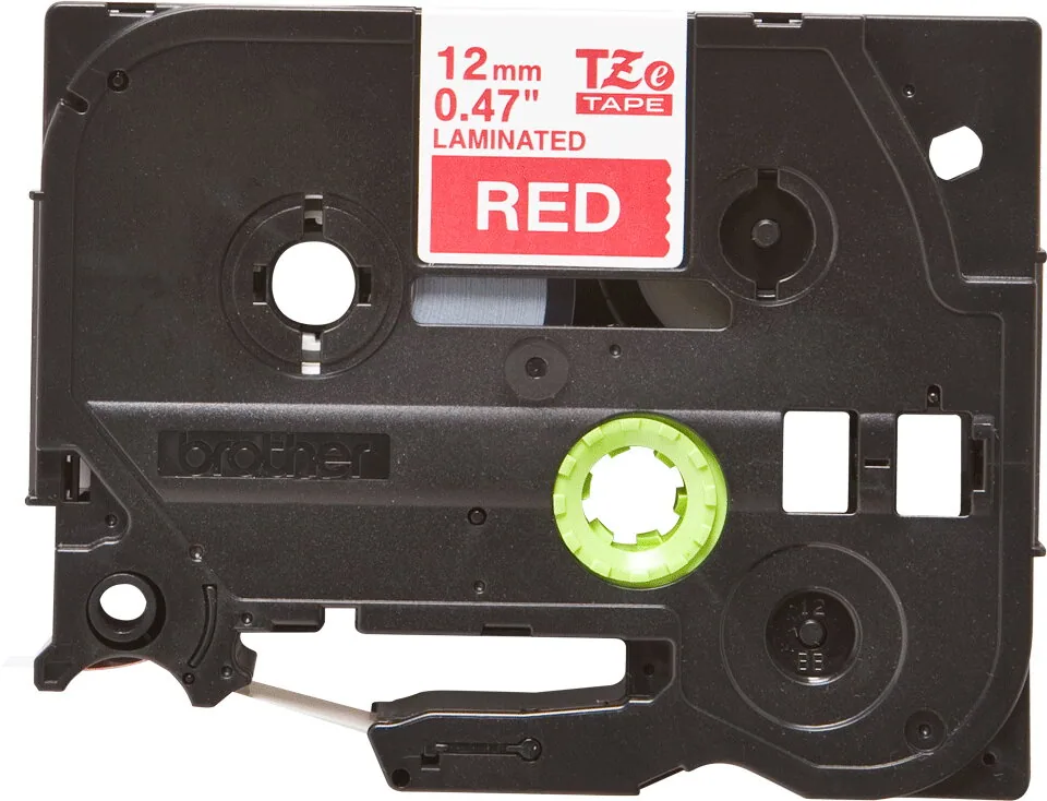 Brother TZE-435 Etiketten erstellendes Band Weiss auf Rot – Bild 1