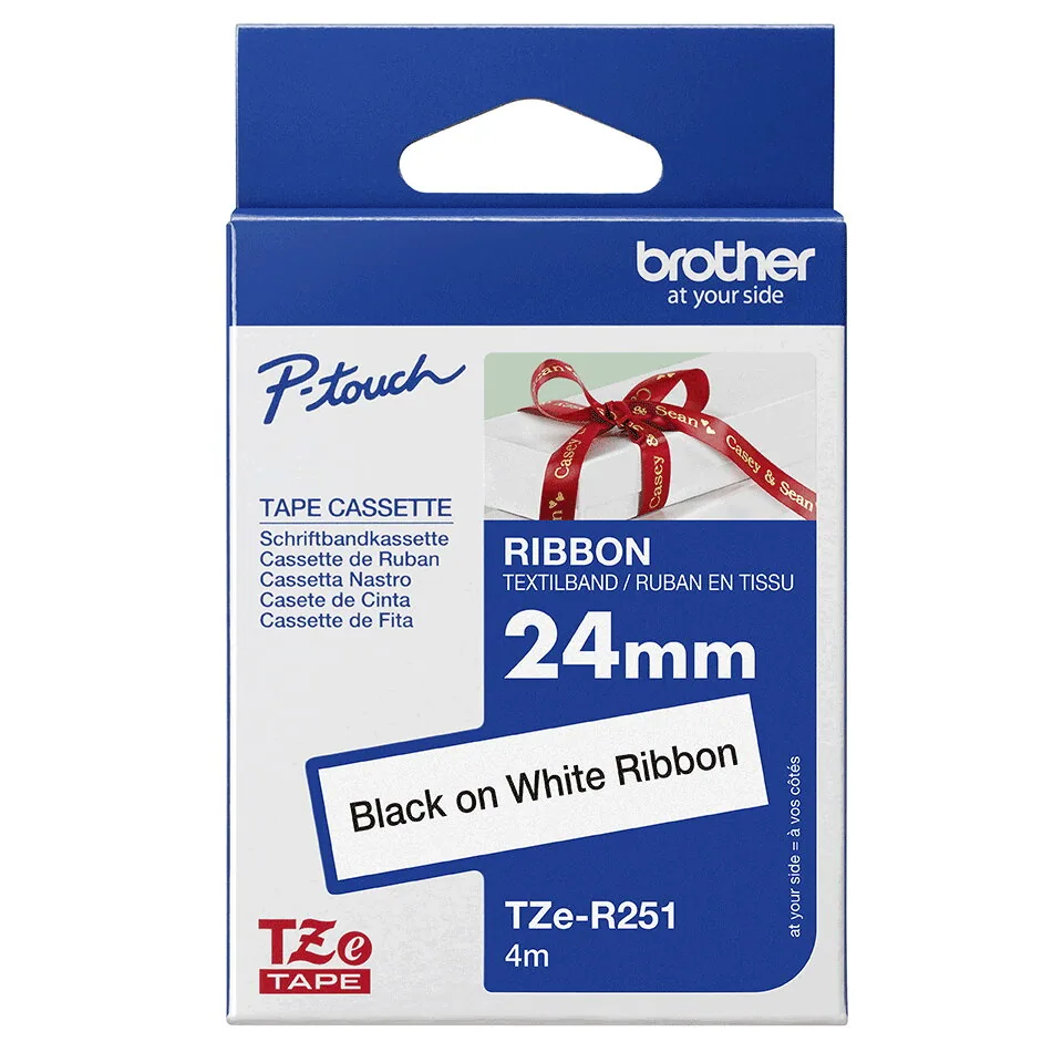 Brother TZE-R251 Etiketten erstellendes Band Schwarz auf weiss – Bild 3